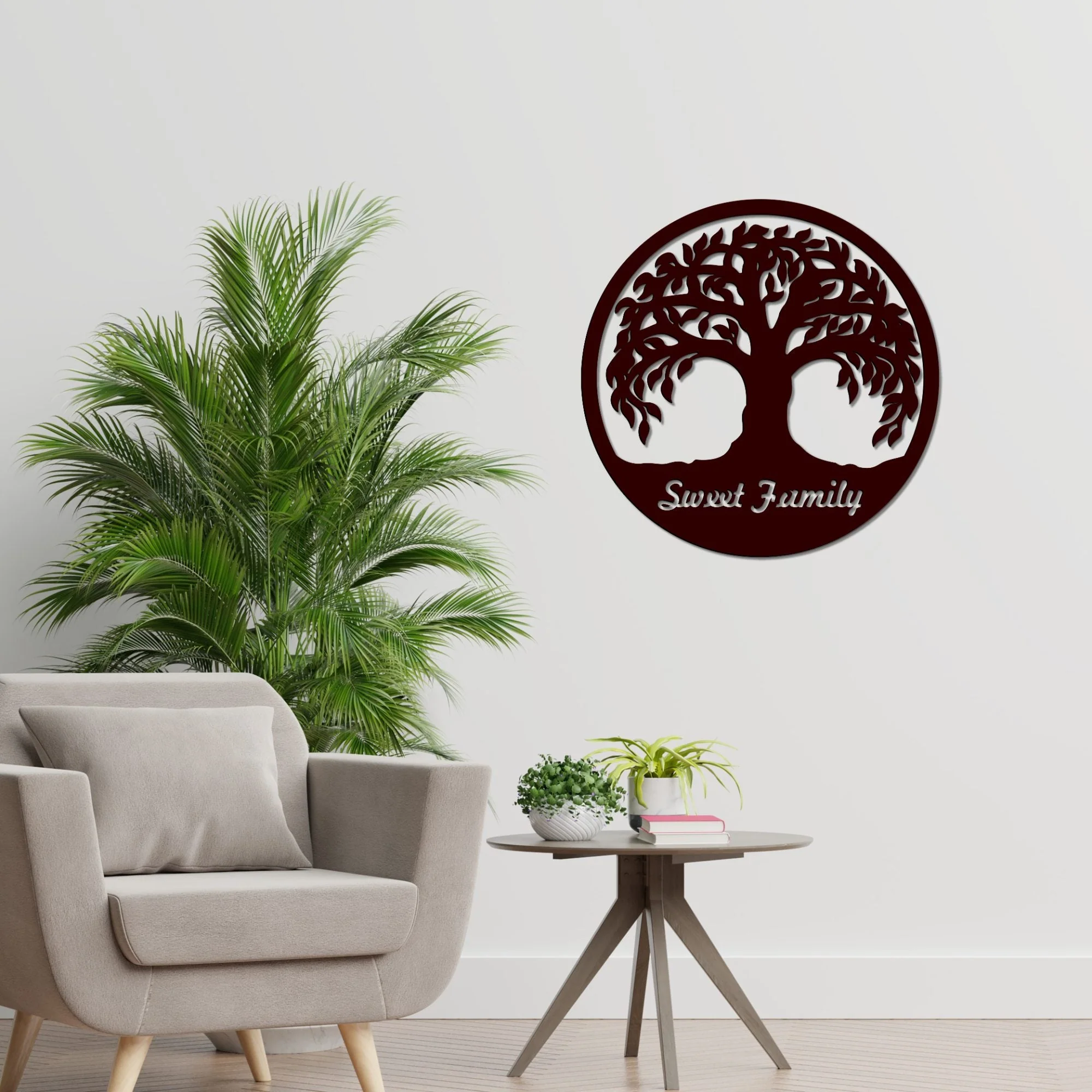 Amazing Tree Design in Circle Premium Wooden Wall Hanging - Image 5