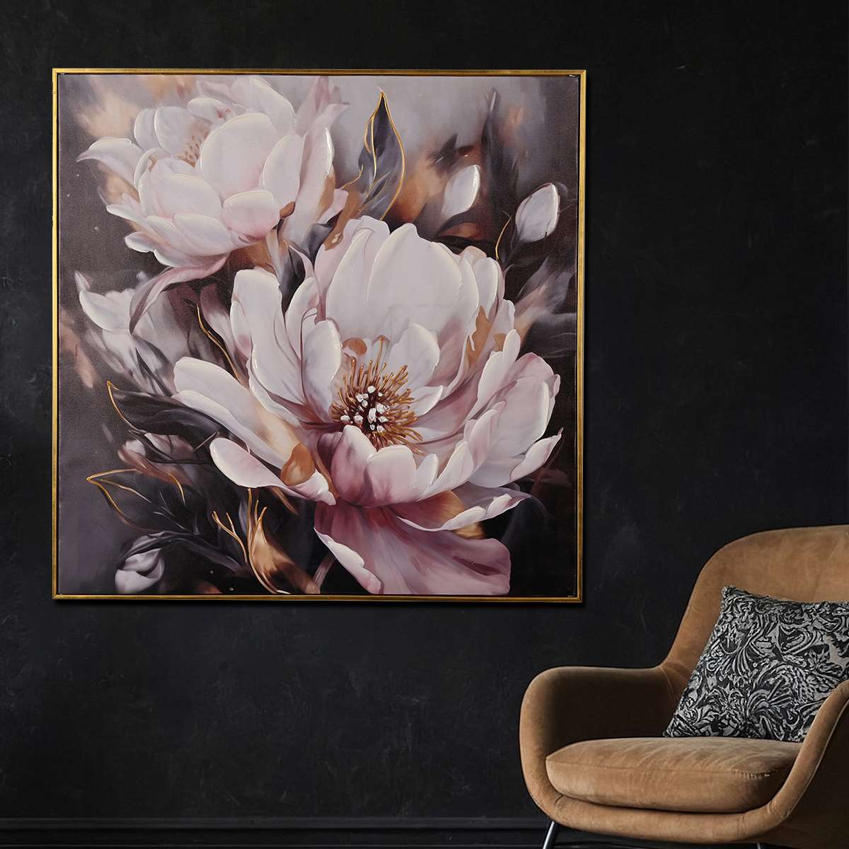 Ambrosial of Petals Hand Painted Wall Painting with Floating Frame - Image 3