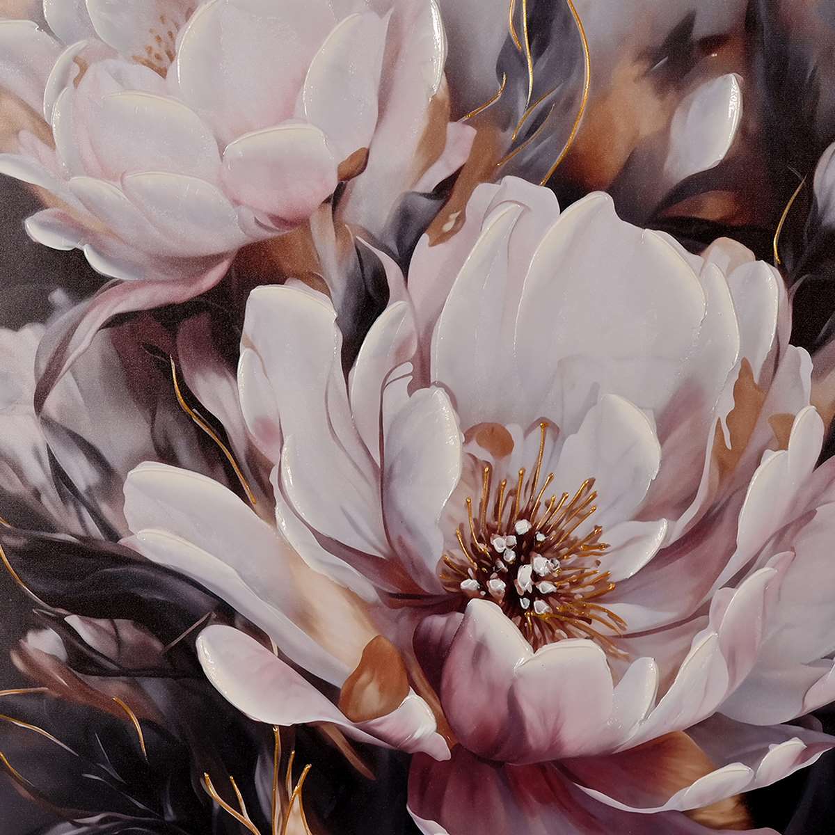 Ambrosial of Petals Hand Painted Wall Painting with Floating Frame - Image 4