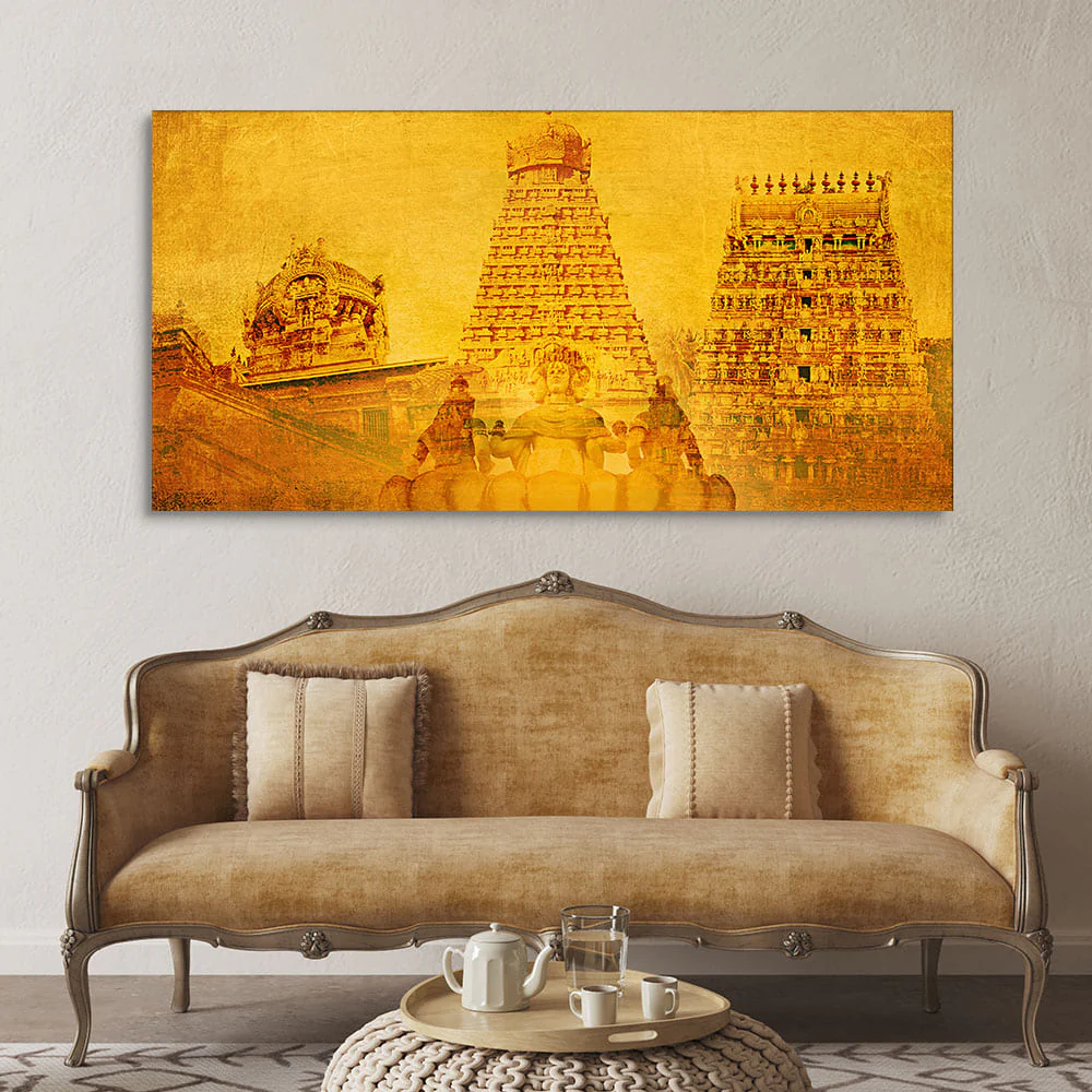 Ancient Brihadeeswara Temple of Tamilnadu Wall Painting - Image 2