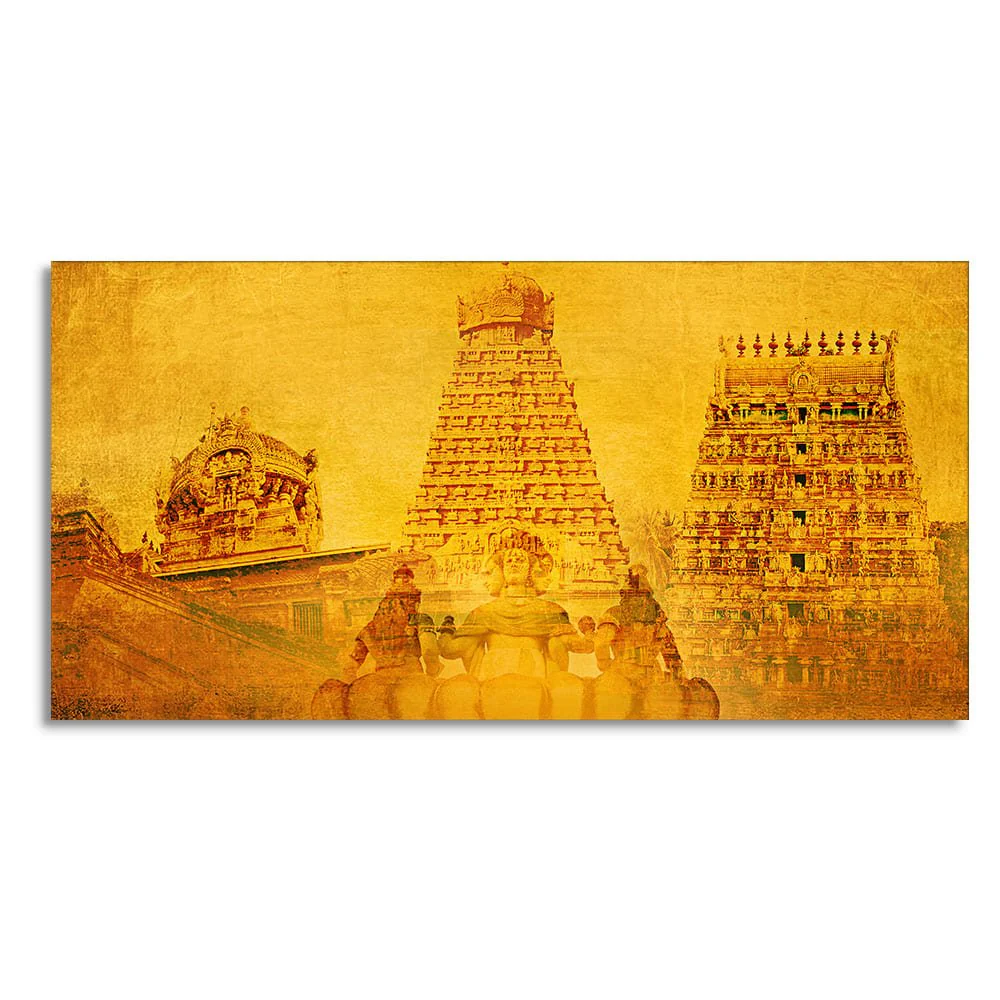 Ancient Brihadeeswara Temple of Tamilnadu Wall Painting - Image 4