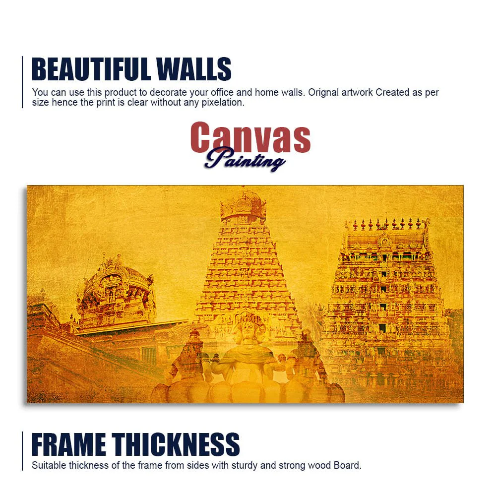 Ancient Brihadeeswara Temple of Tamilnadu Wall Painting - Image 6