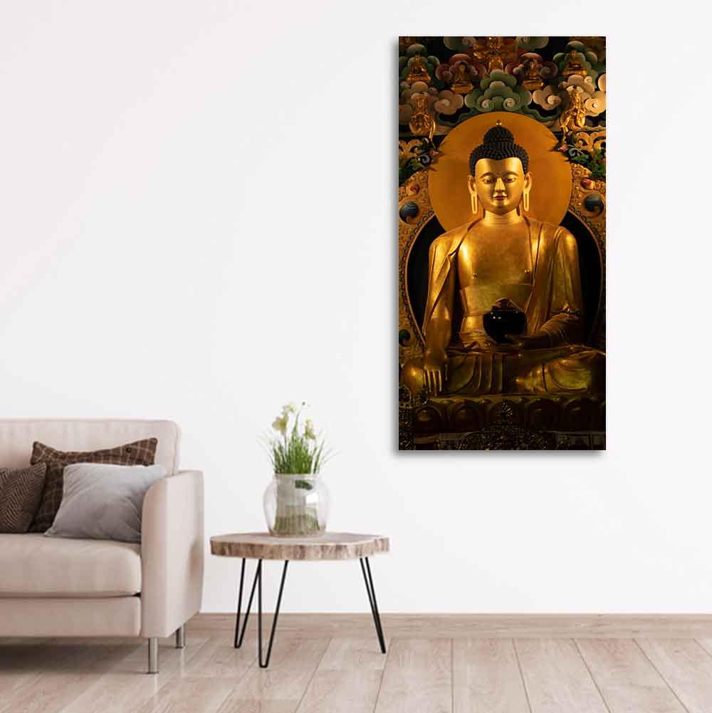 Ancient Buddha Statue Canvas Wall Painting - Image 4