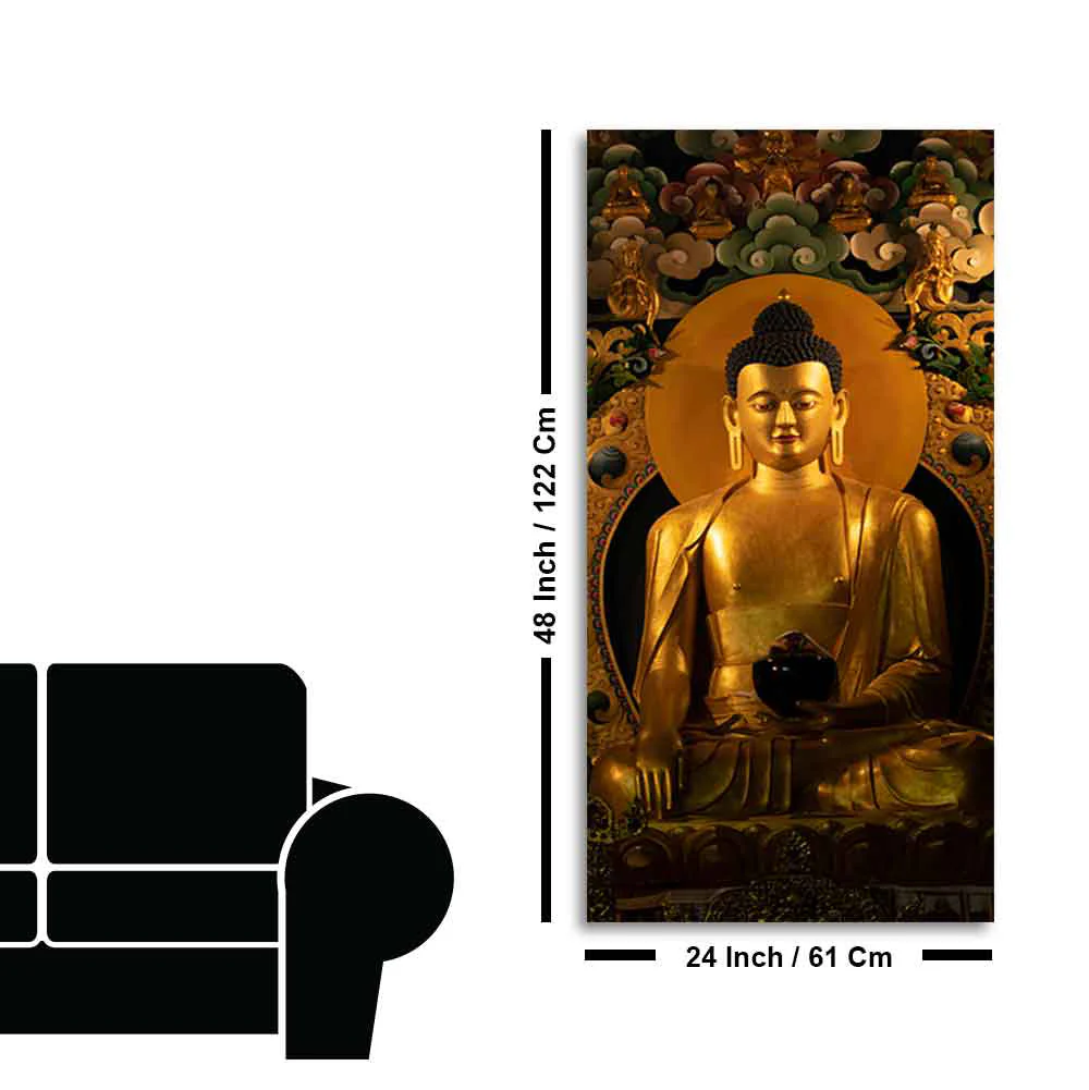 Ancient Buddha Statue Canvas Wall Painting - Image 9