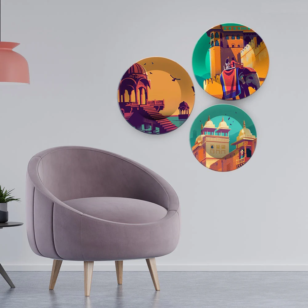Ancient Places Wall Plates Set of Three - Image 2