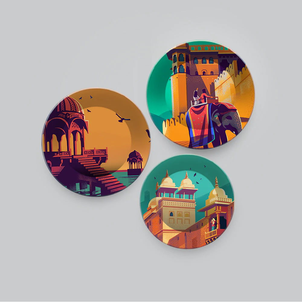 Ancient Places Wall Plates Set of Three - Image 4