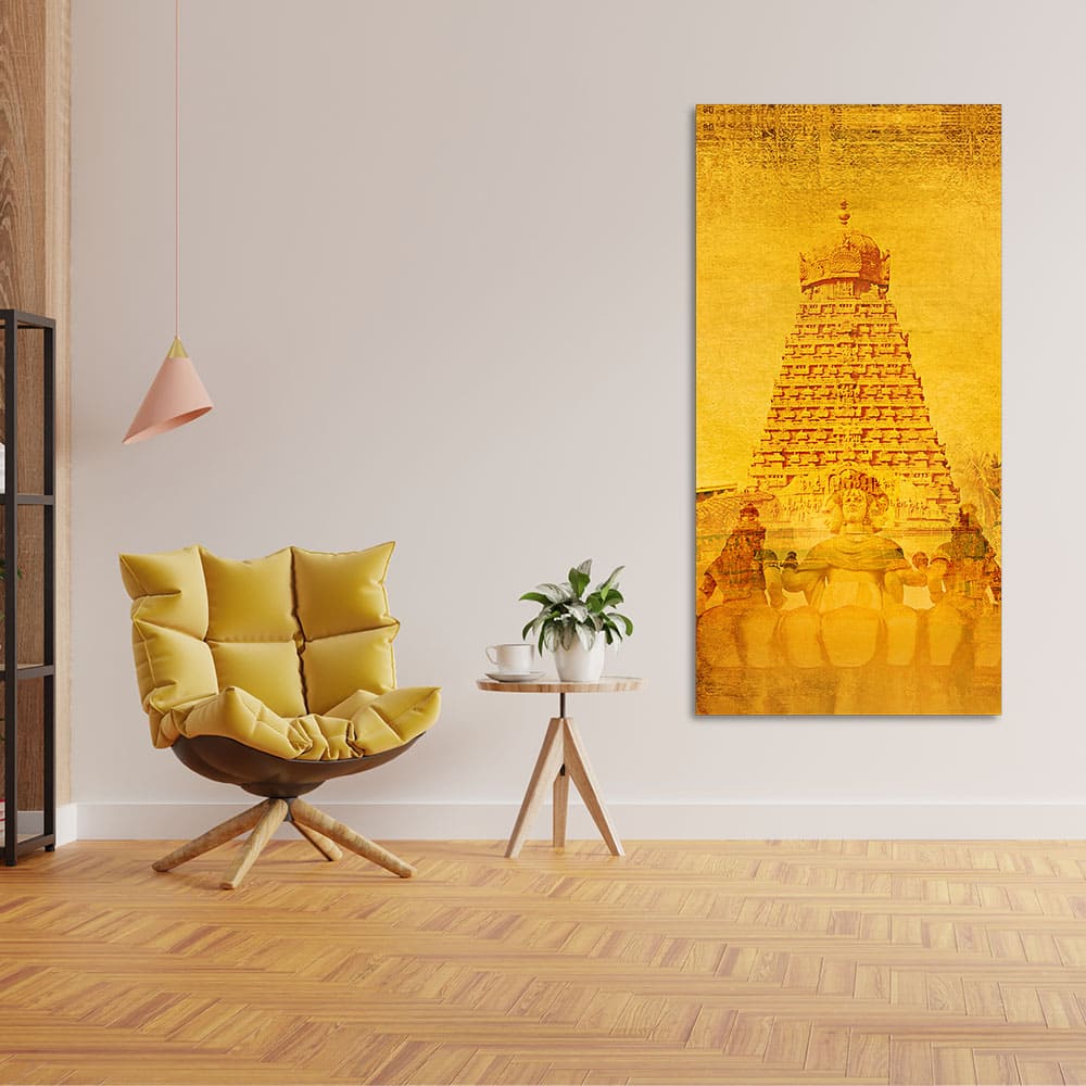 Ancient Temple of Brihadeeswara Canvas Wall Painting - Image 2