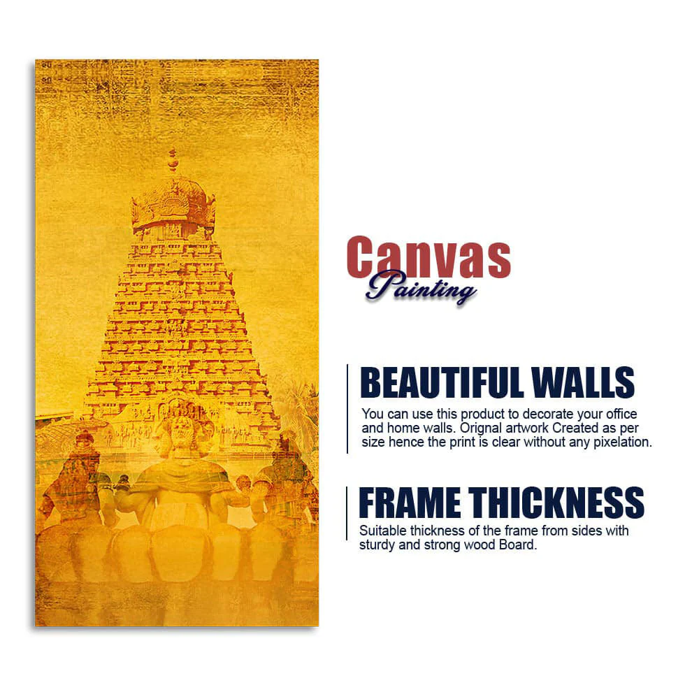 Ancient Temple of Brihadeeswara Canvas Wall Painting - Image 6