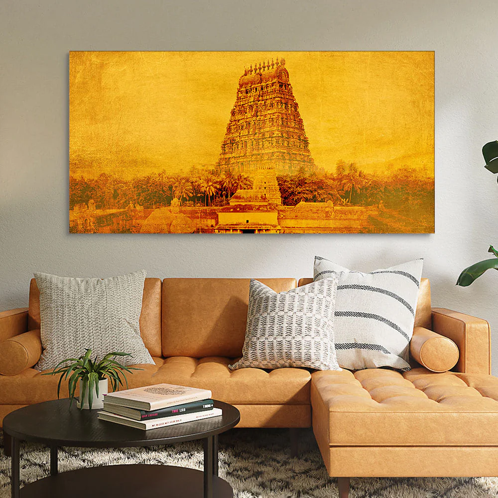 Ancient Temple of Tamilnadu Canvas Wall Painting - Image 2