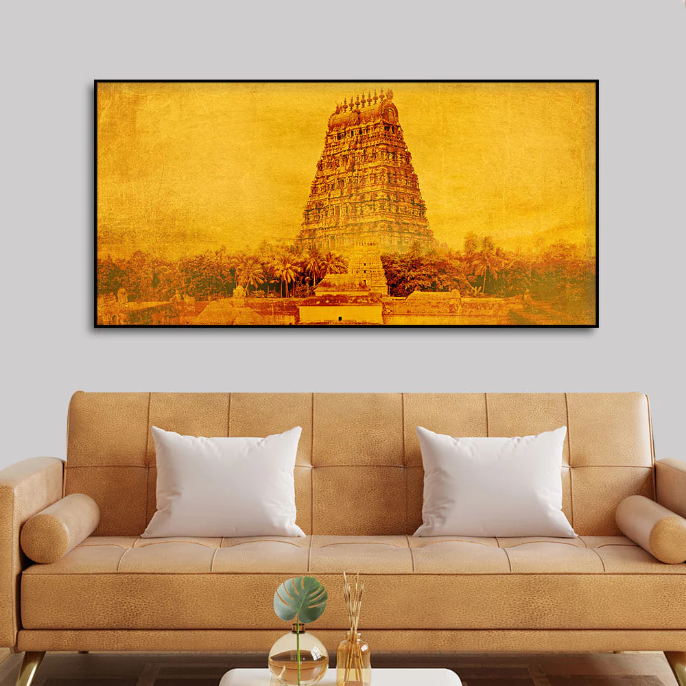 Ancient Temple of Tamilnadu Canvas Wall Painting - Image 3