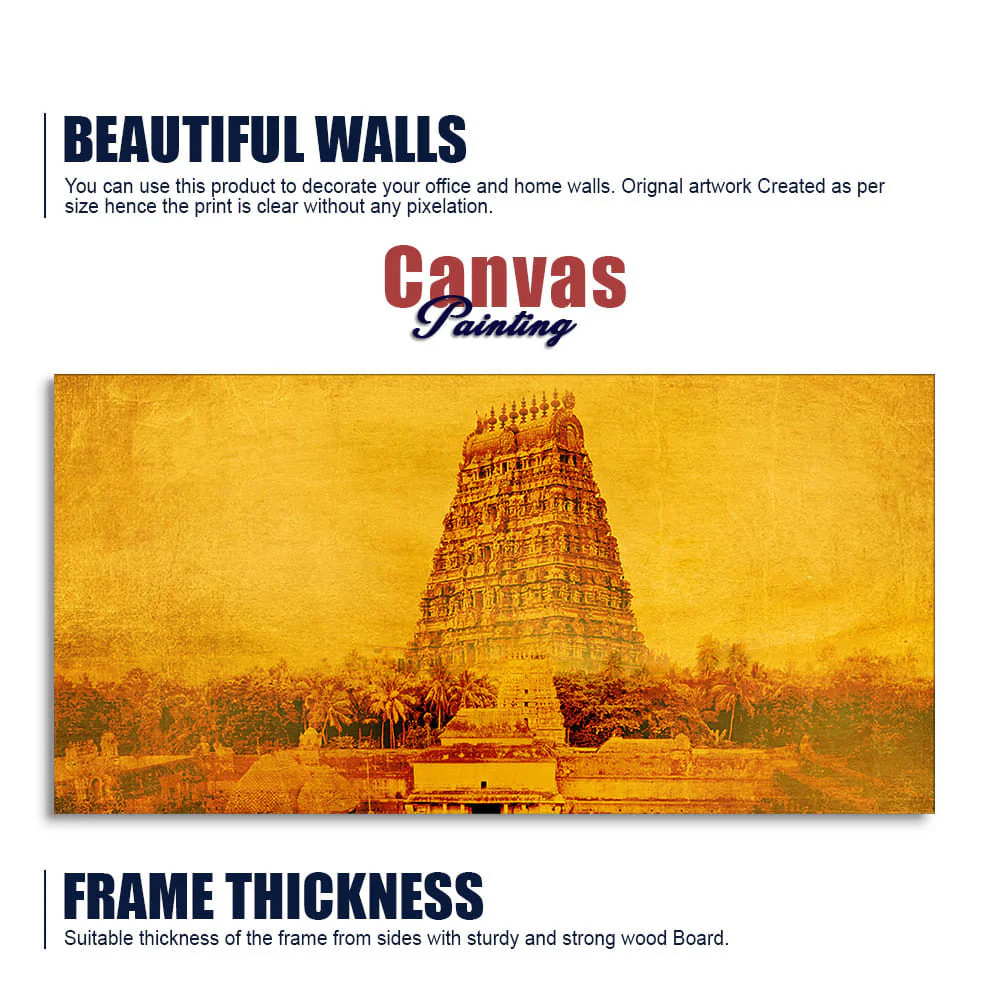 Ancient Temple of Tamilnadu Canvas Wall Painting - Image 6
