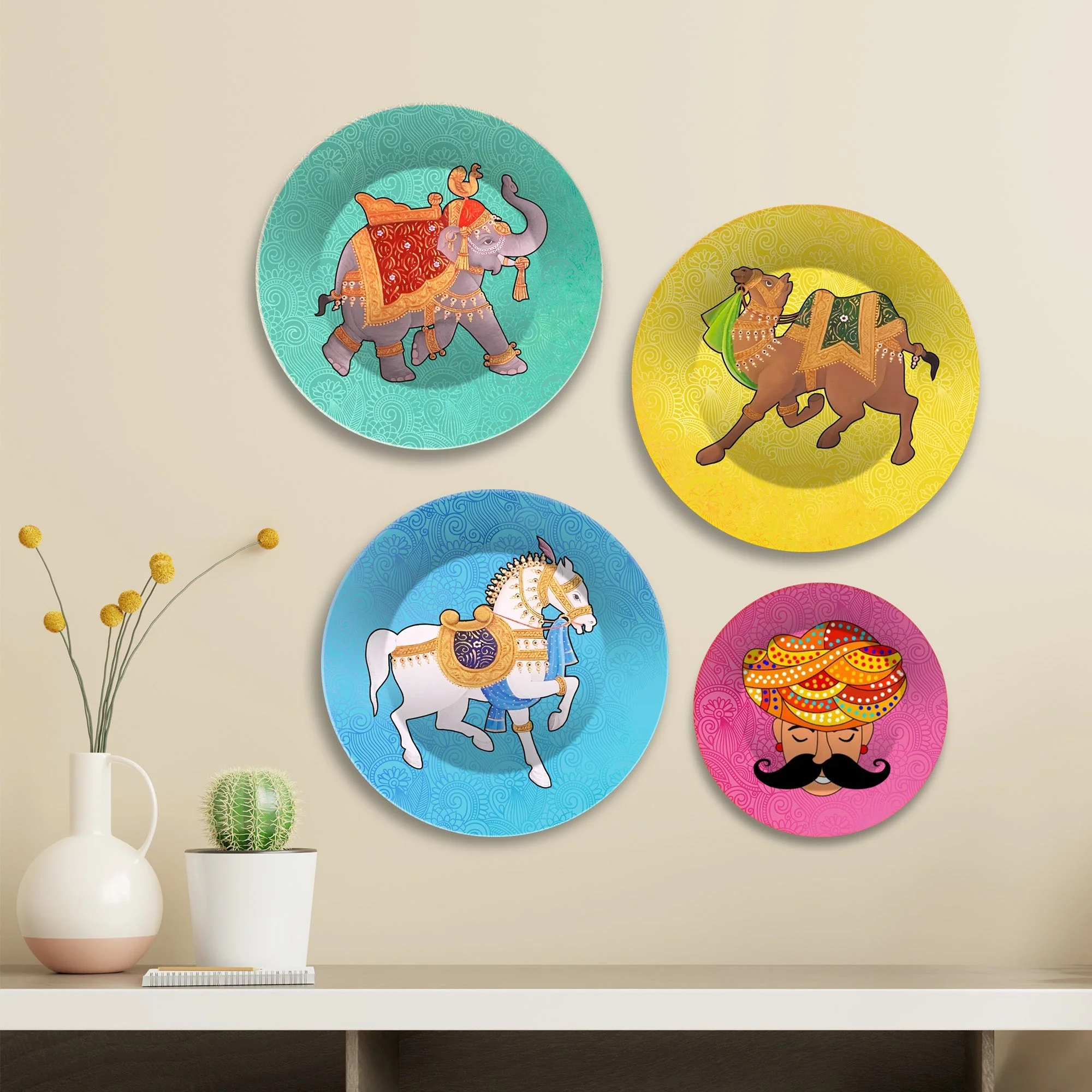 Animal's Ride Premium Wall Plates Painting Set of Four - Image 2