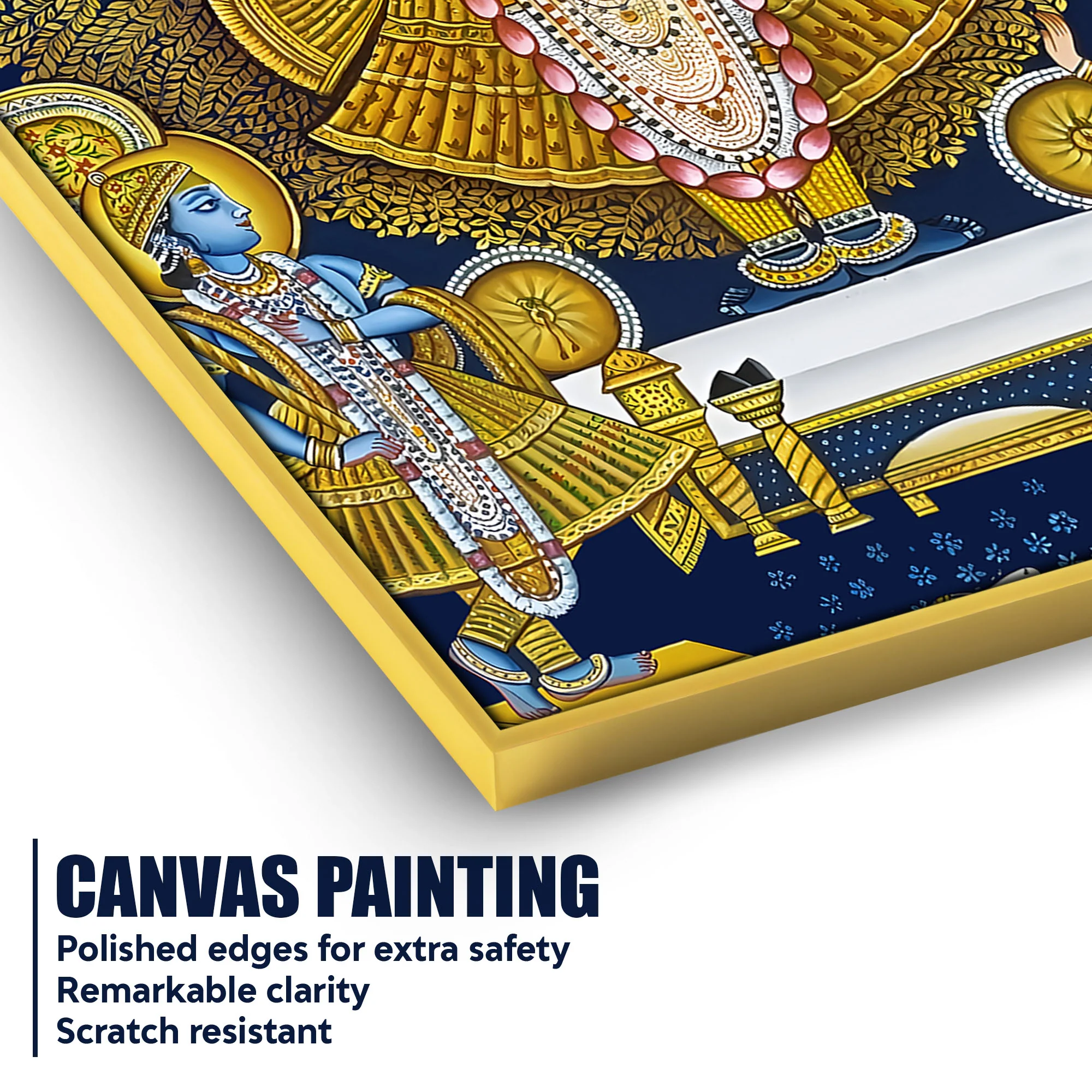 Antique Lord Shrinathji Pichwai Styled Canvas Wall Painting - Image 4