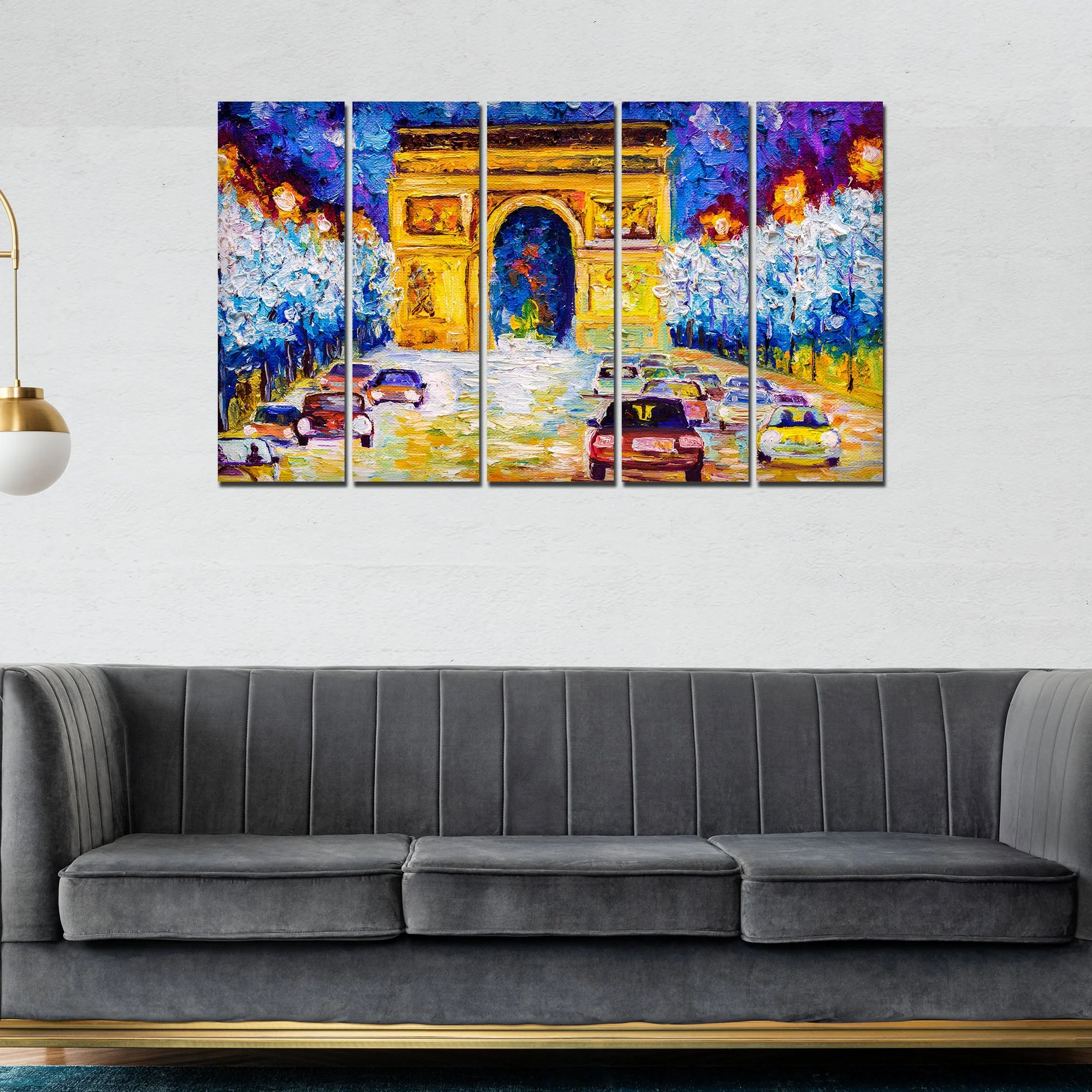 Arc de Triomphe Canvas Wall Painting Set of Five - Image 3
