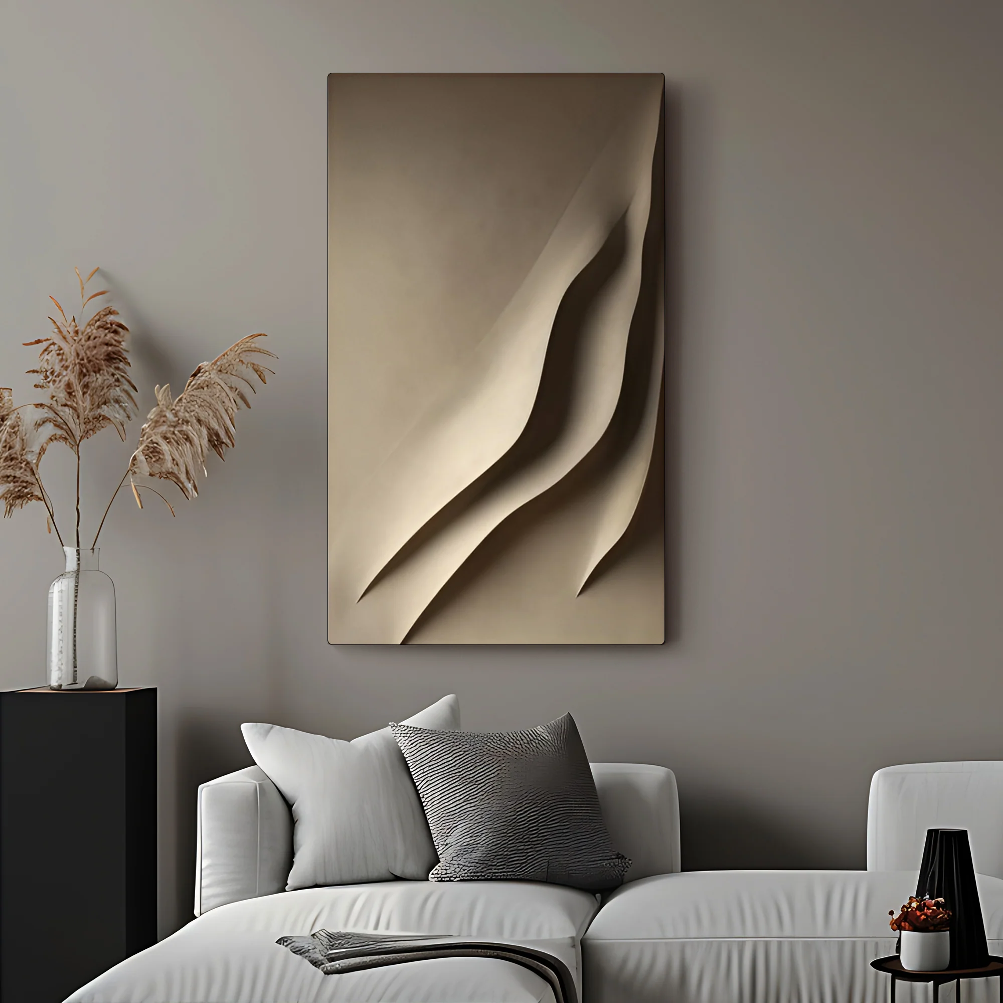 Architectural 3D Wall Art with Flowing Vertical Lines - Image 2