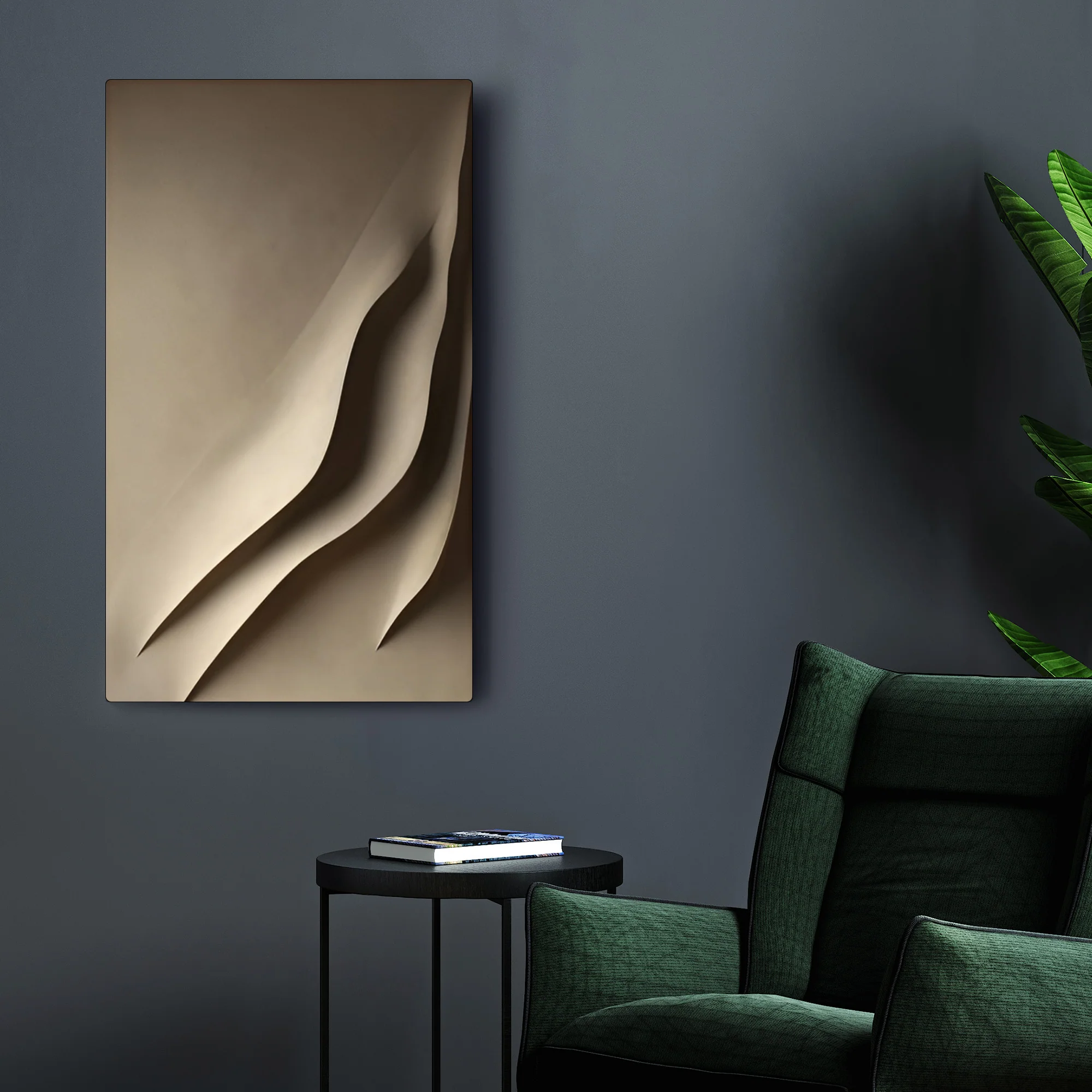 Architectural 3D Wall Art with Flowing Vertical Lines - Image 3