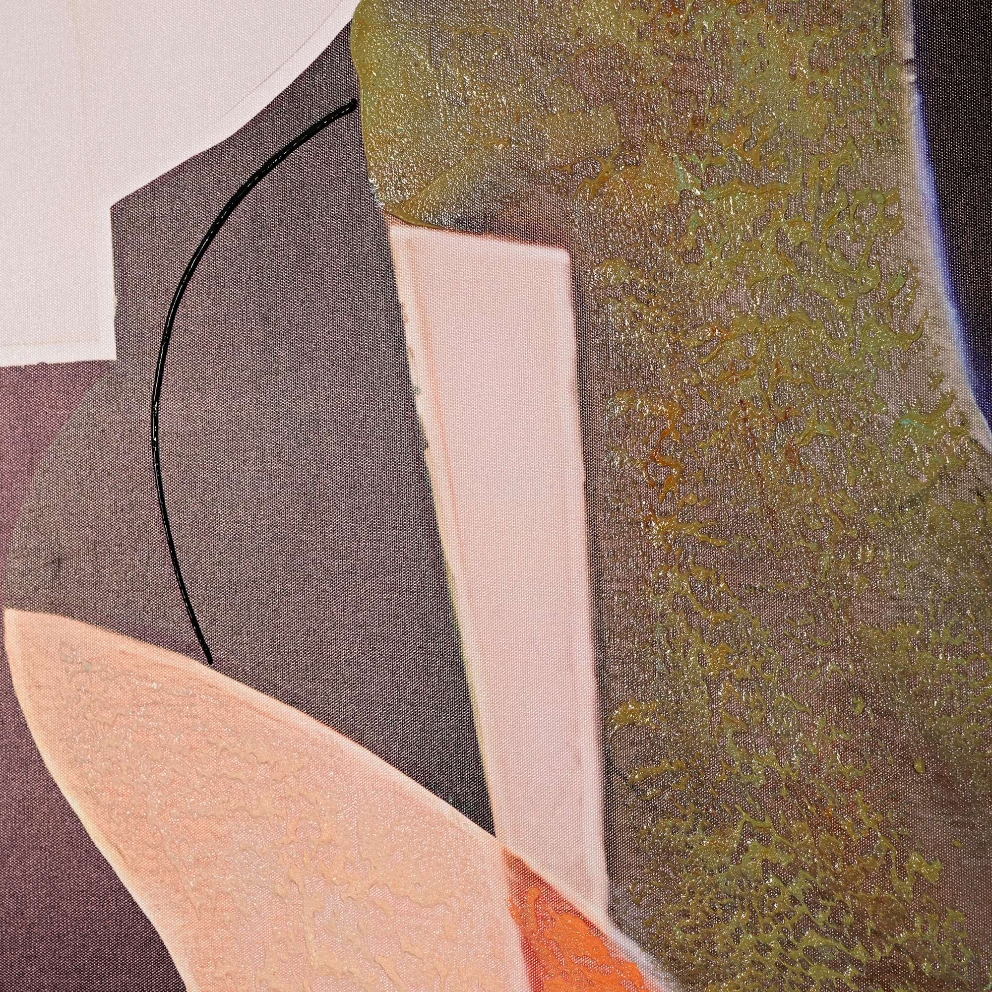 Architectural Rhythms Abstract Hand Painted Wall Painting with Floating Frame - Image 4