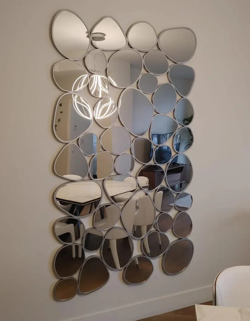 Art Inspired Wall Mirror Composition Cluster in Gold Frame - Image 2
