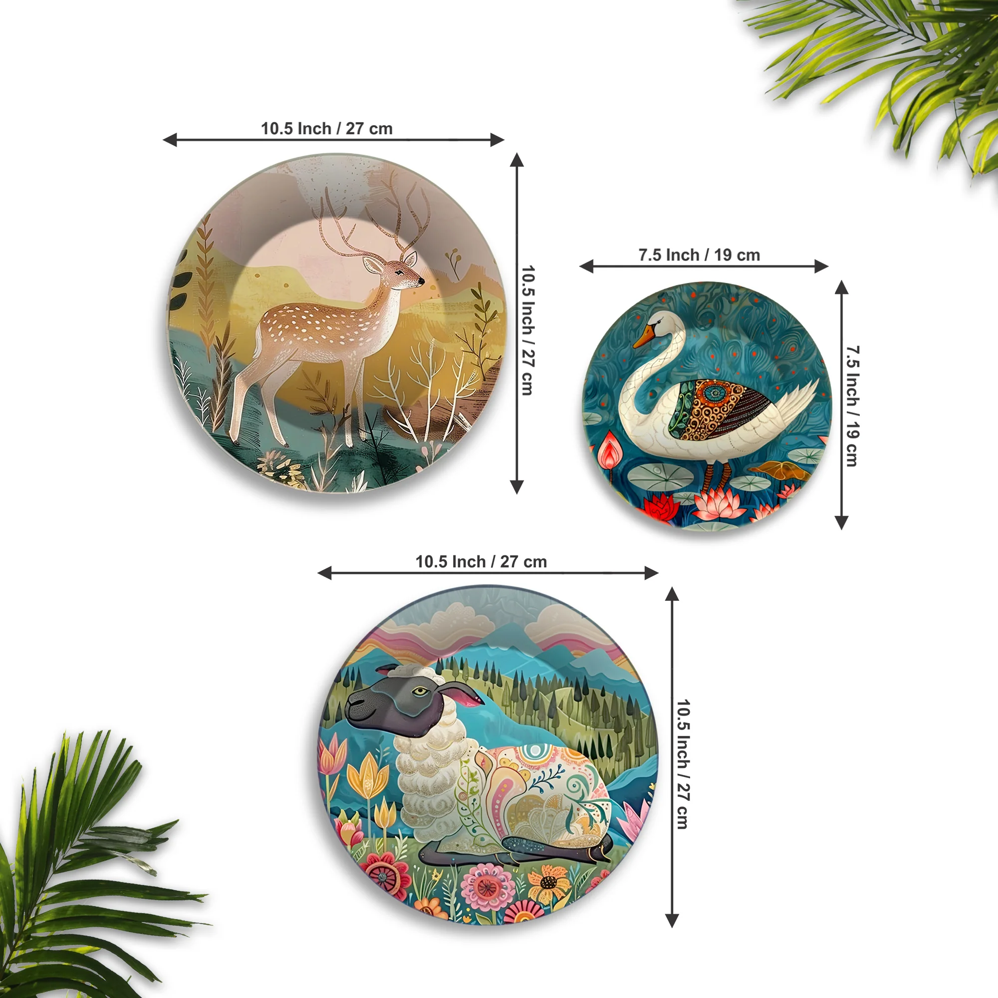 Artistic Animal Wilderness Premium Wall Plates Painting Set of 3 - Image 6