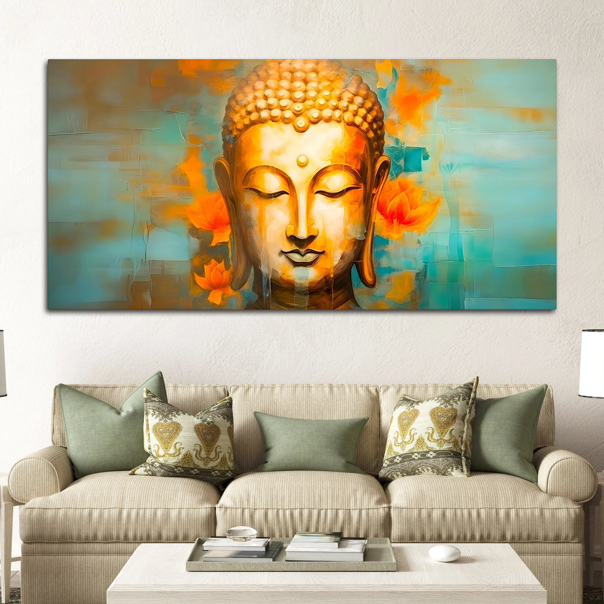 Artistic Buddha Canvas Painting for Decorative Wall Design - Image 3