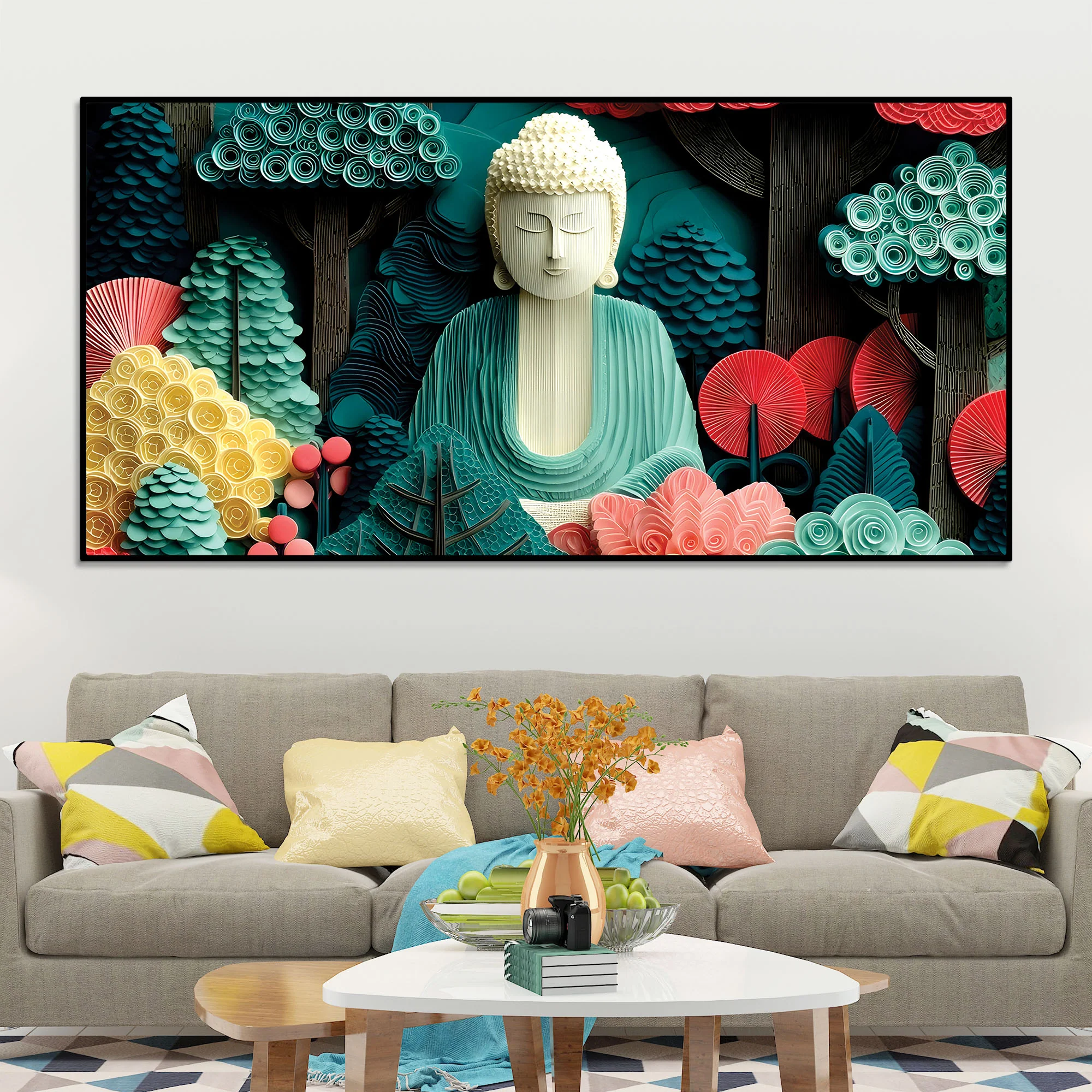 Artistic Buddha Wall Painting – Contemporary Spiritual Art