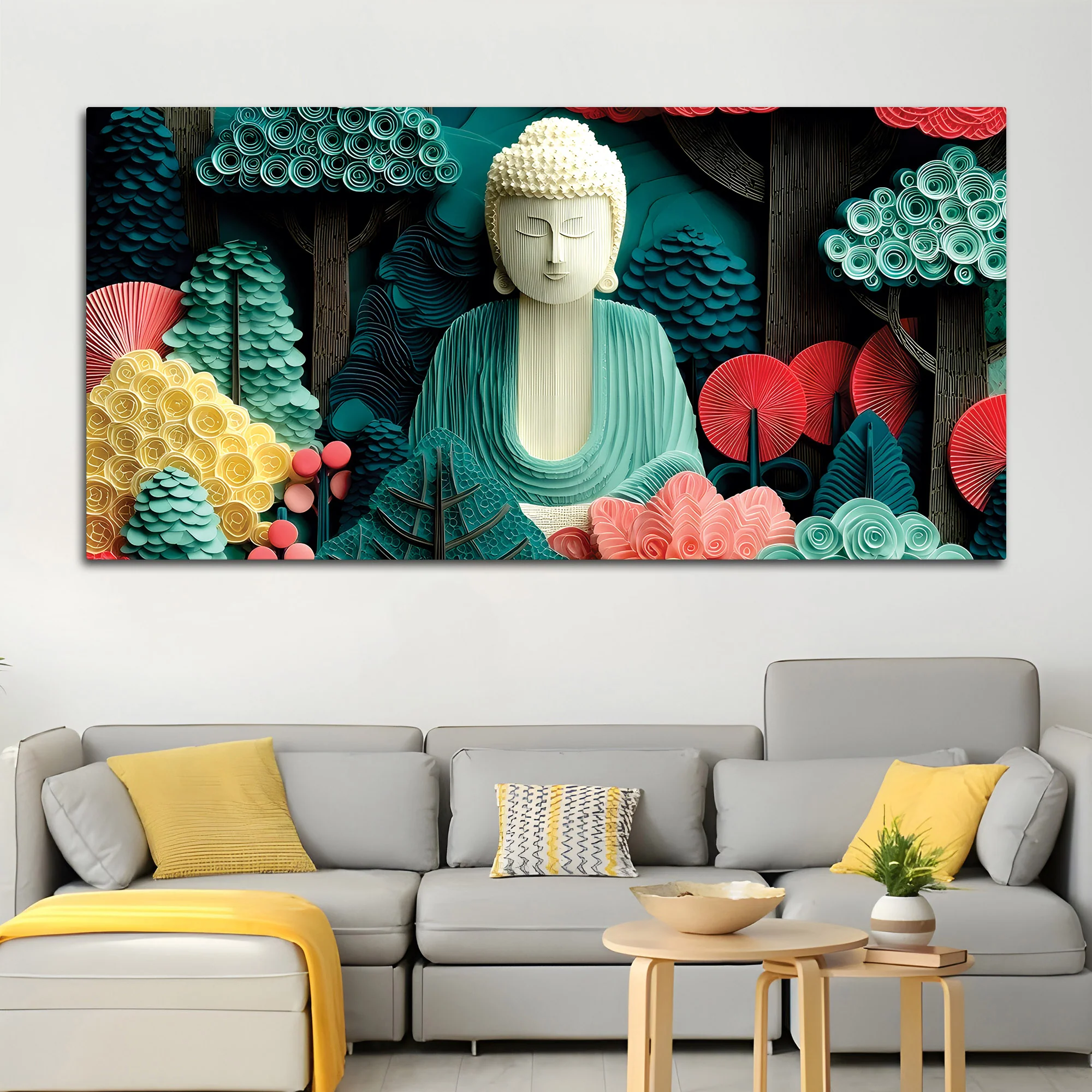 Artistic Buddha Wall Painting – Contemporary Spiritual Art - Image 3