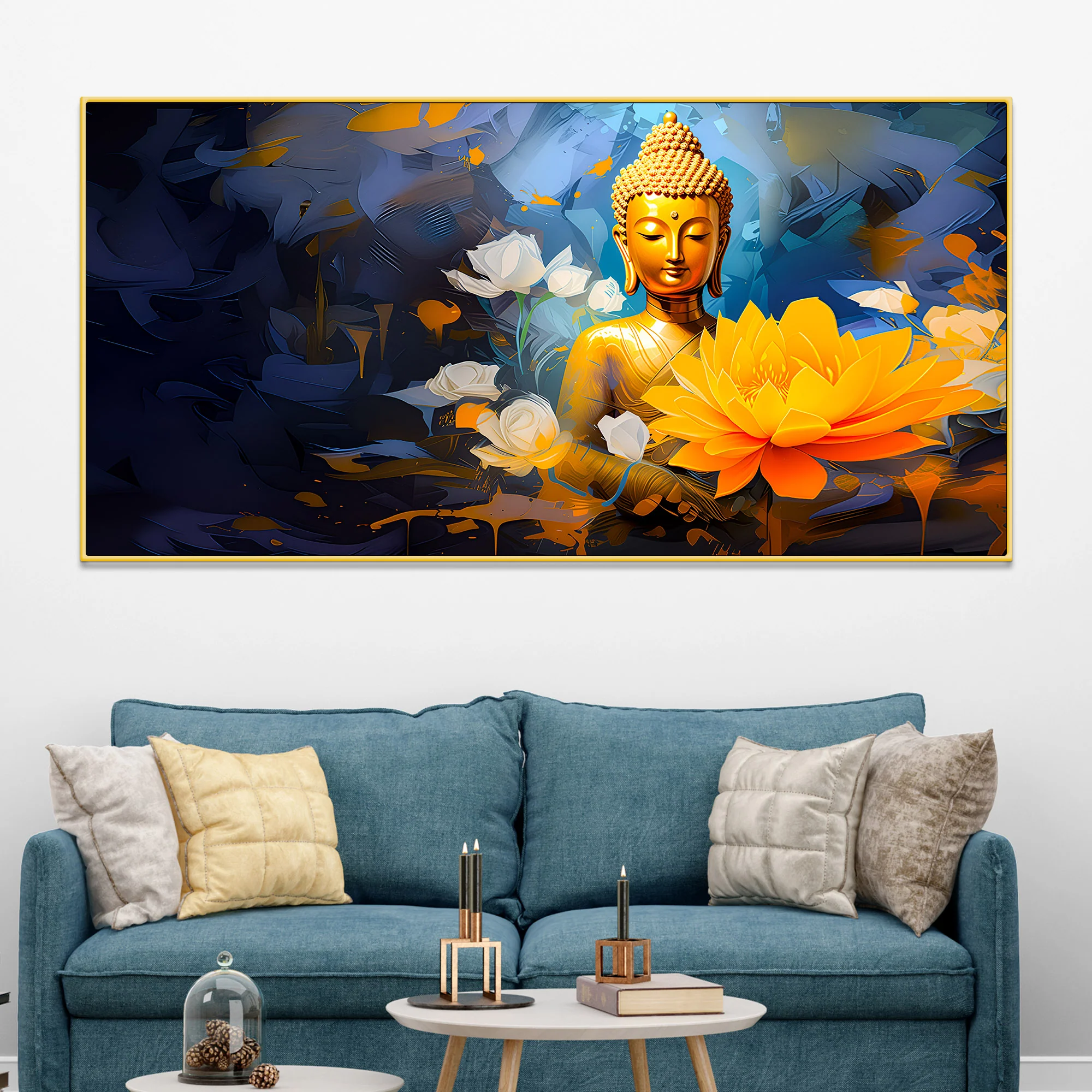 Artistic Buddha Wall Painting for Stylish Décor - Image 2