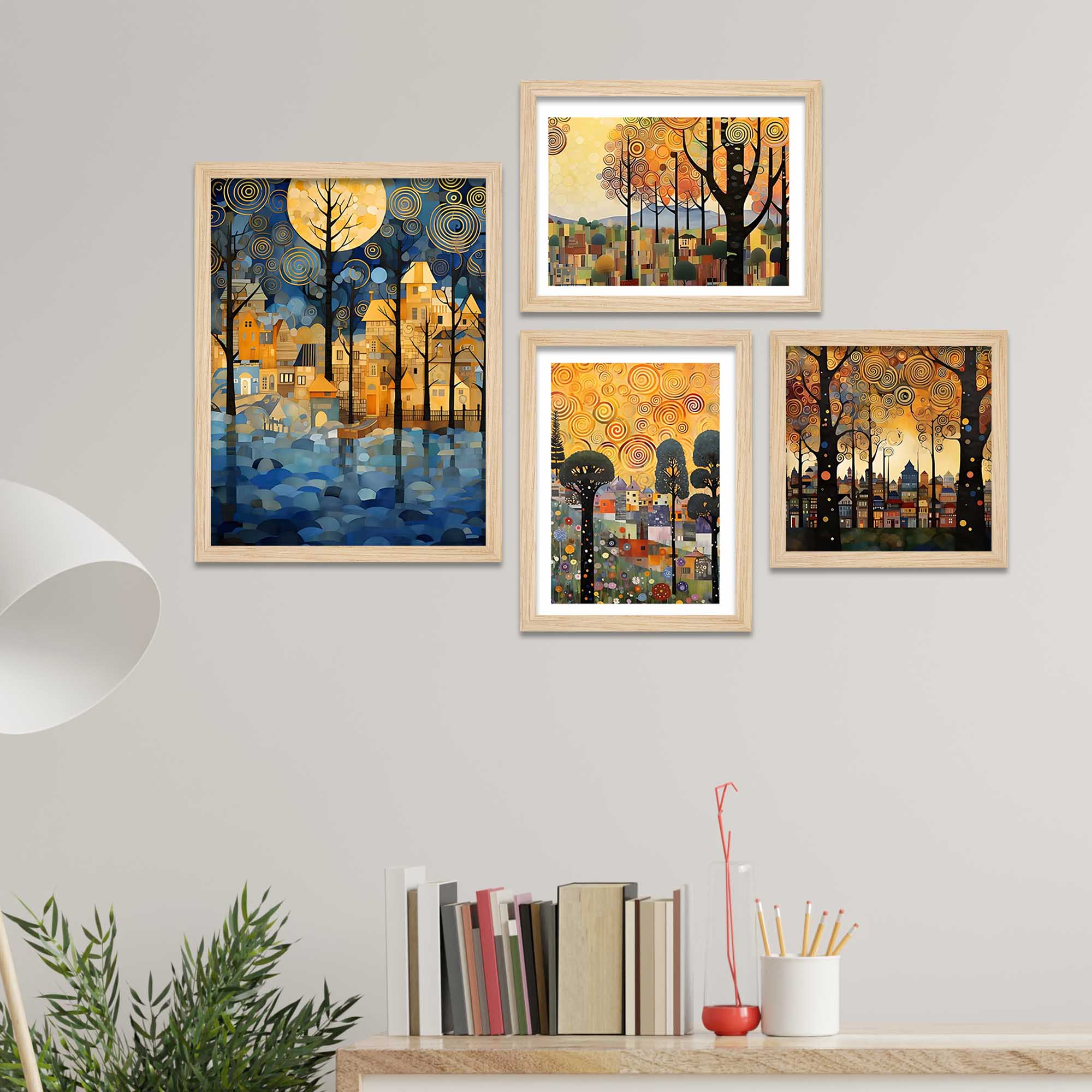 Artistic City & Nature Wall Frame Set of Four - Image 3