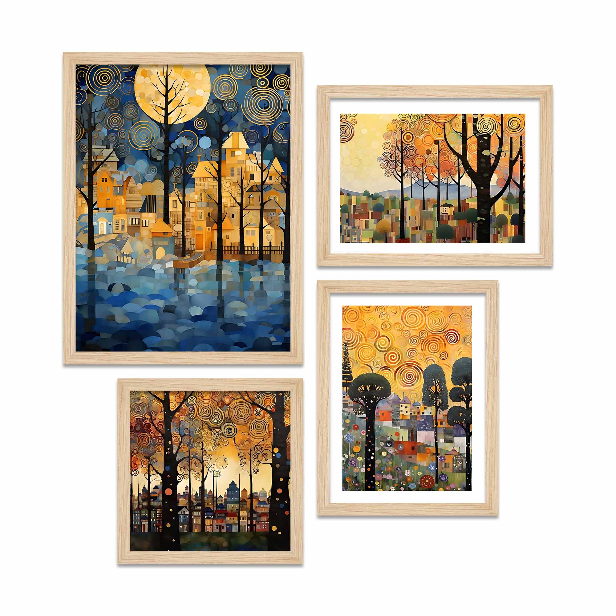 Artistic City & Nature Wall Frame Set of Four - Image 4