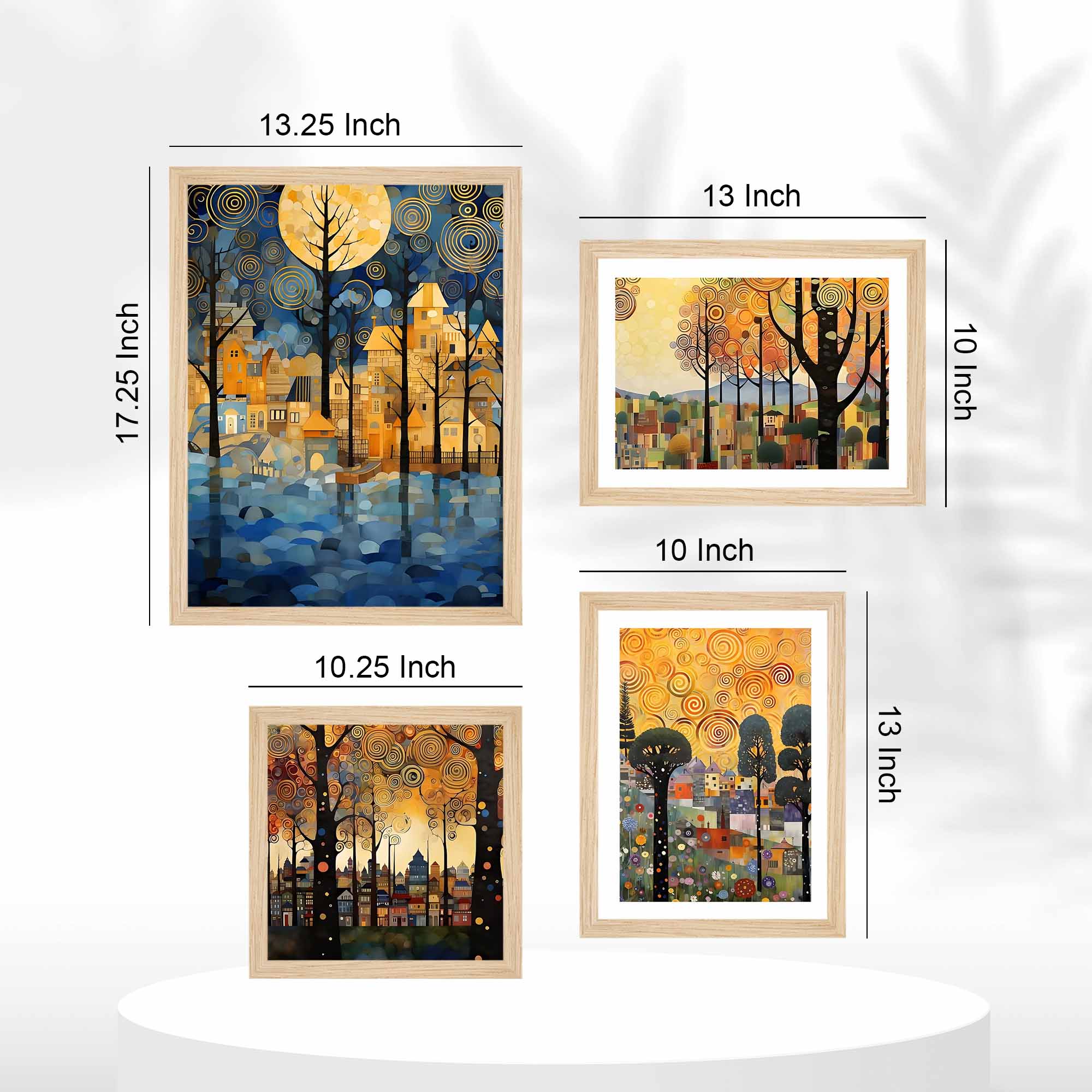 Artistic City & Nature Wall Frame Set of Four - Image 5