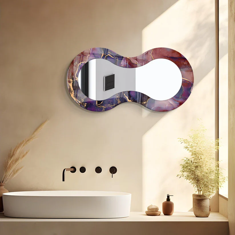 Artistic Curvy Acrylic Wall Mirror with Abstract Frame Design - Image 2