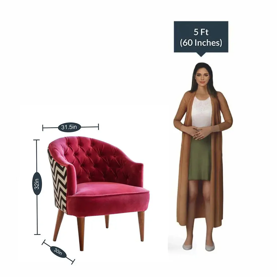 Artistic Cushiony Red Wide Backrest Velvet Sofa Lounge Chair - Image 4