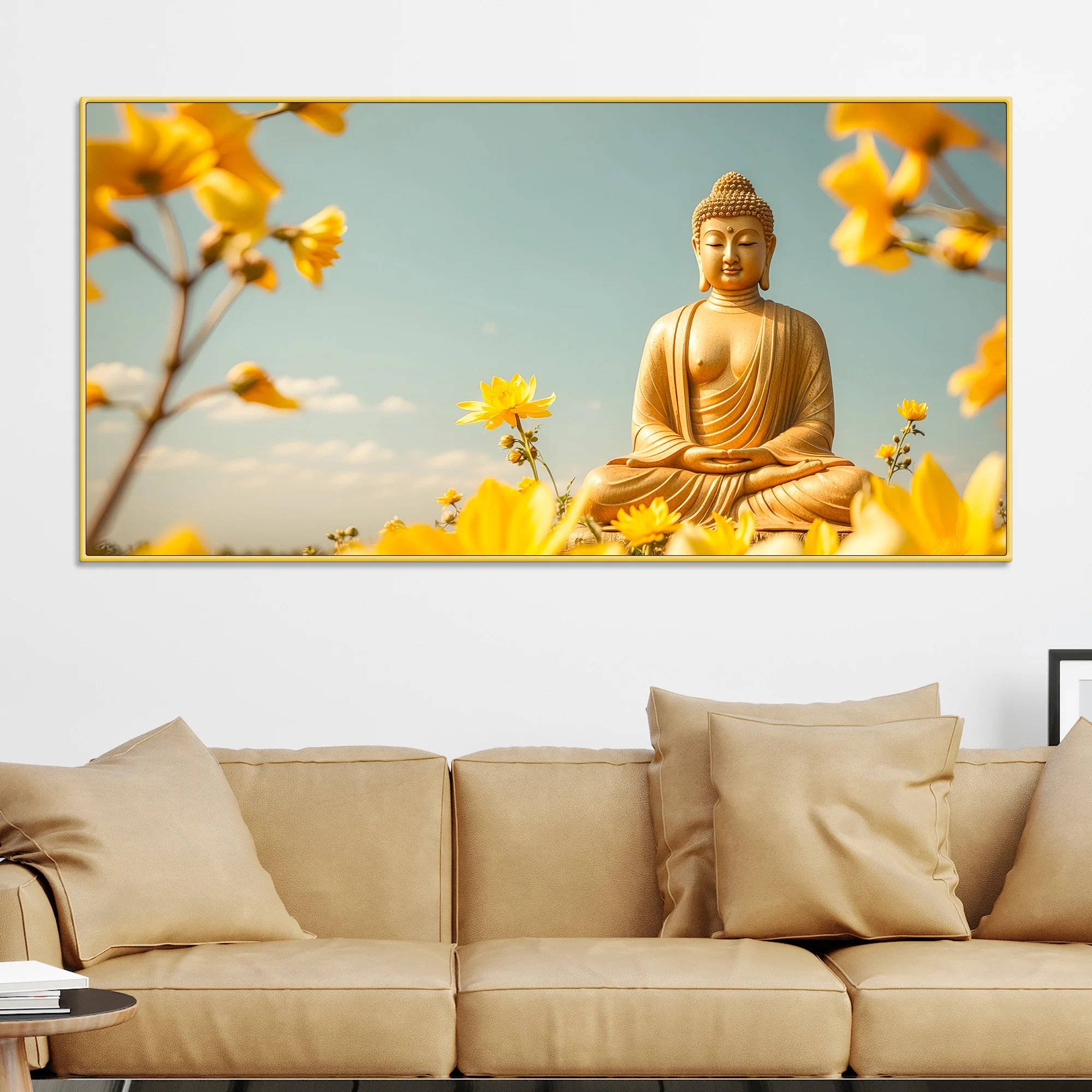 Artistic Gautam Buddha Canvas Wall Painting for Spiritual Homes - Image 2