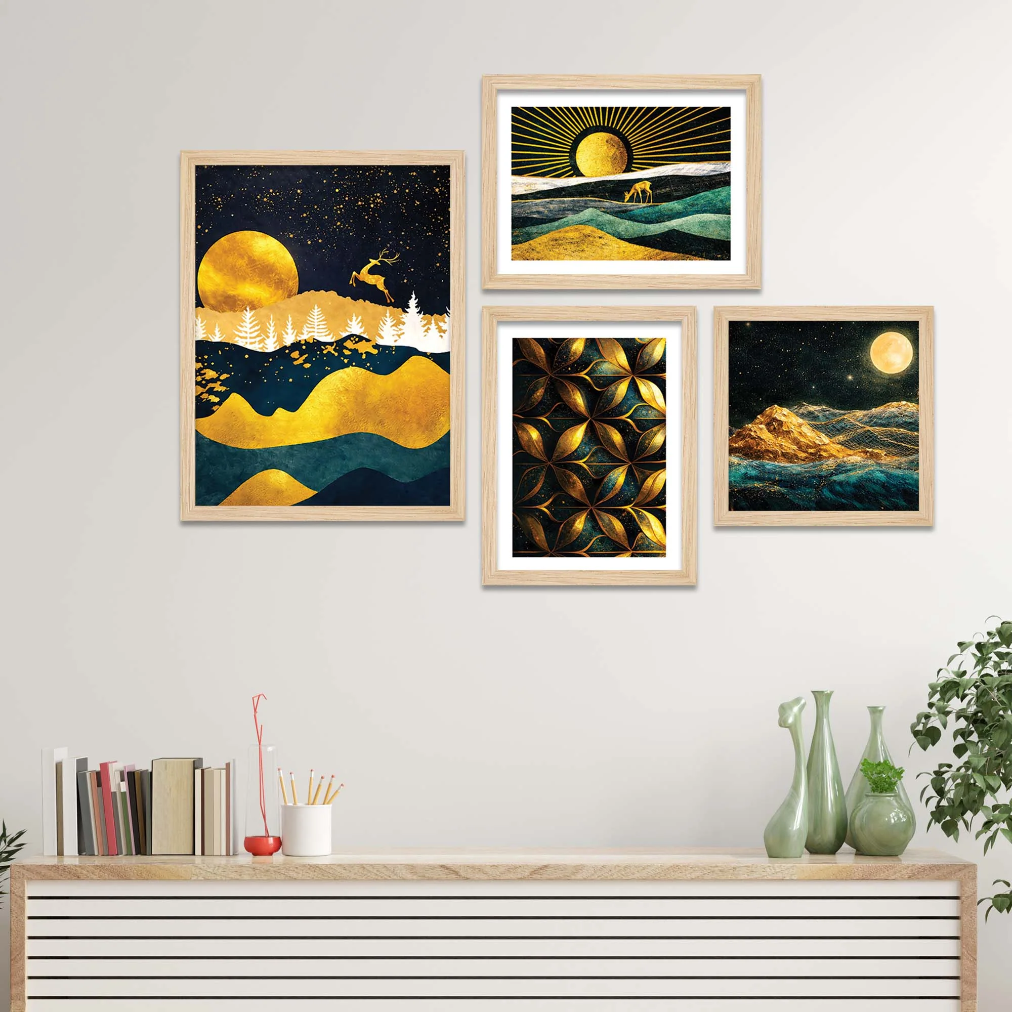 Artistic Gold Wall Frame Set of Four - Image 2