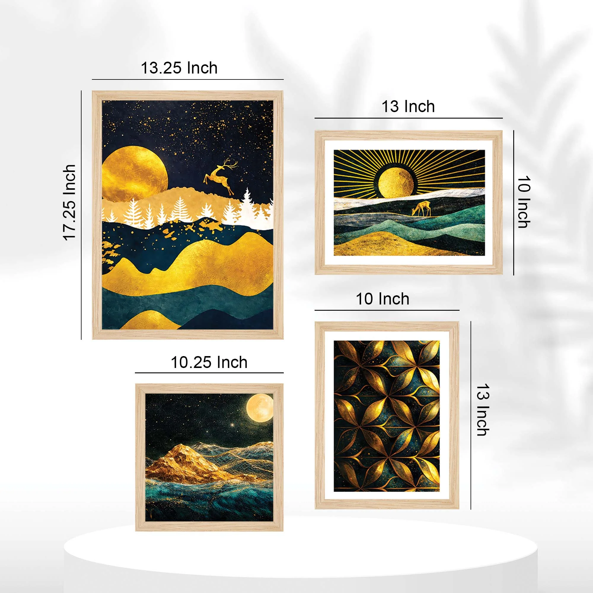 Artistic Gold Wall Frame Set of Four - Image 5
