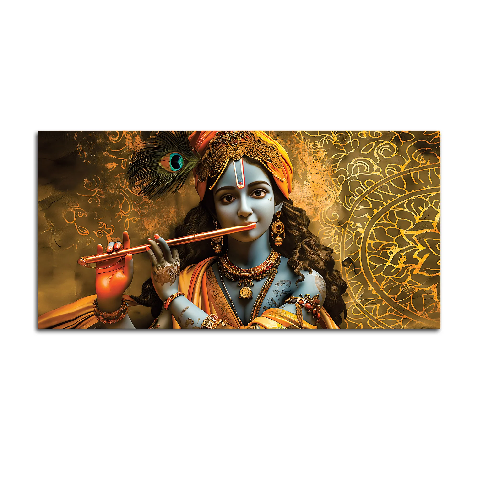 Artistic Lord Krishna Painting on Premium Canvas for Home - Image 4