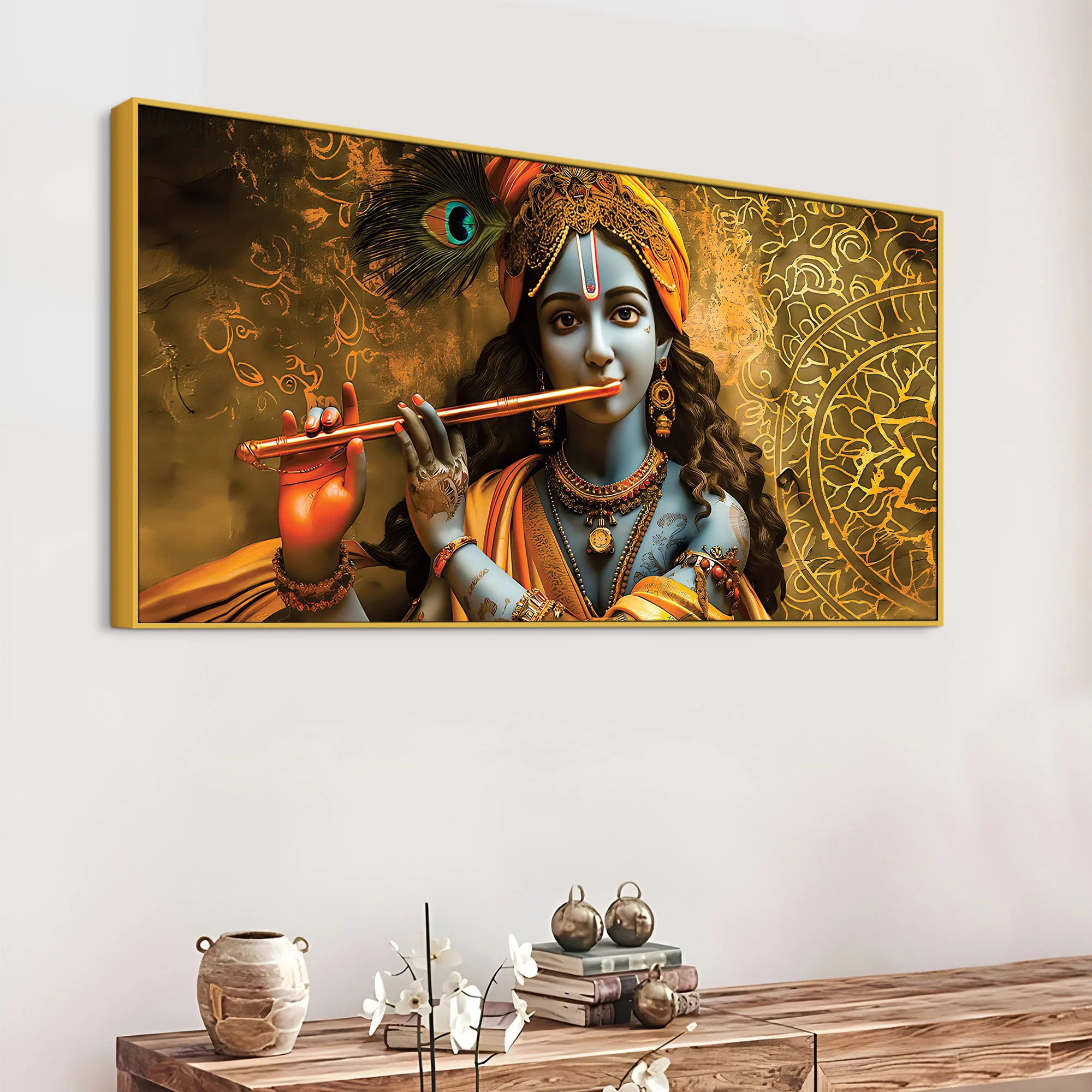 Artistic Lord Krishna Painting on Premium Canvas for Home - Image 5