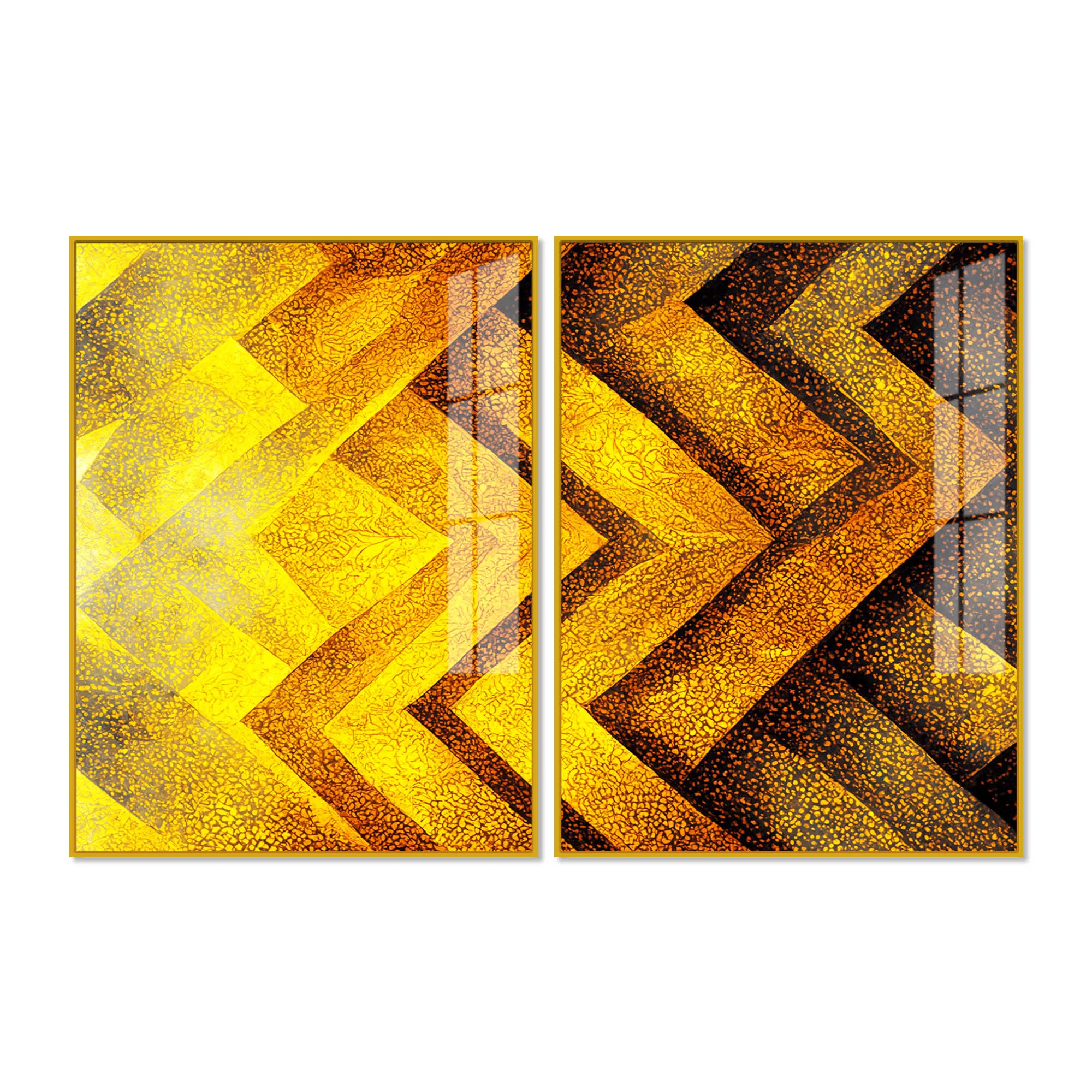 Artistic Modern Elegant Luxury Design Acrylic Art Floating Wall Painting Set of 2 - Image 4
