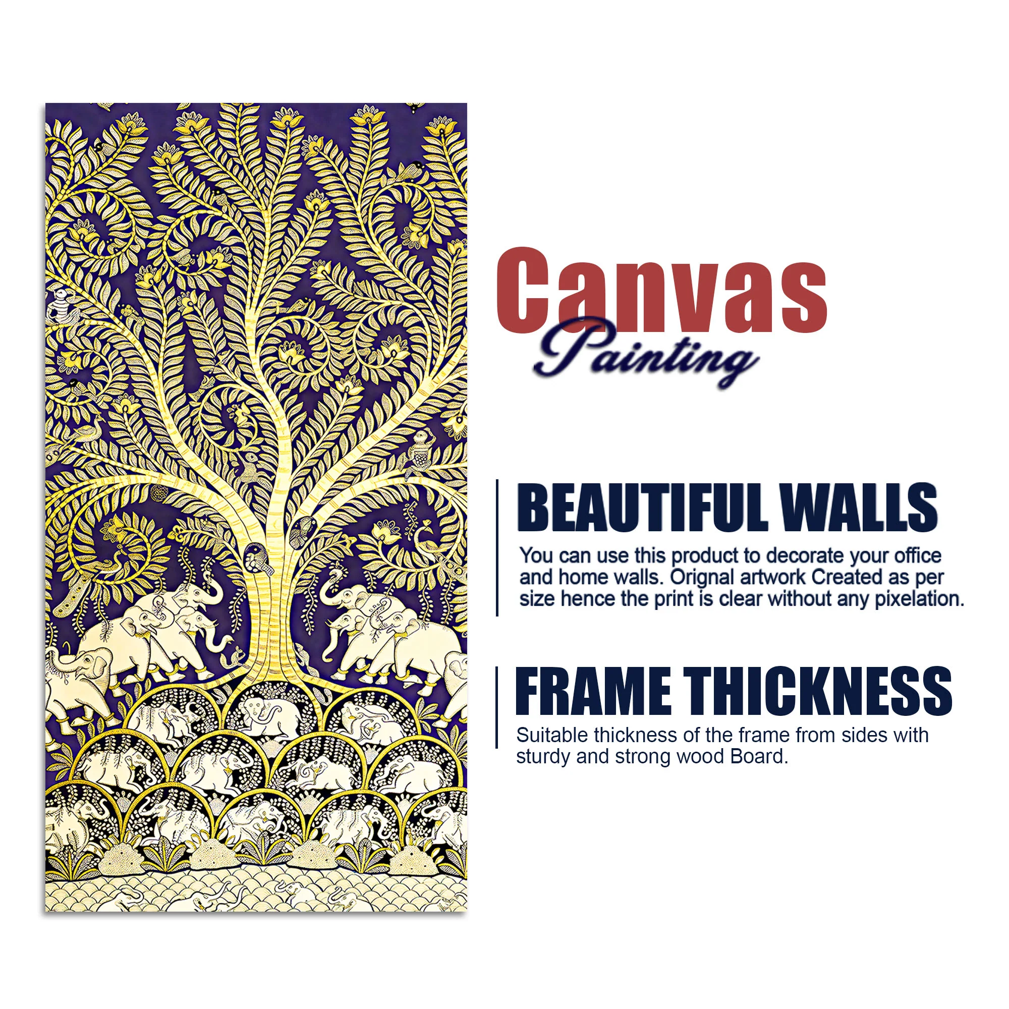 Artistic Tree of Life Canvas Painting | Luxury Indian Wall Art - Image 7