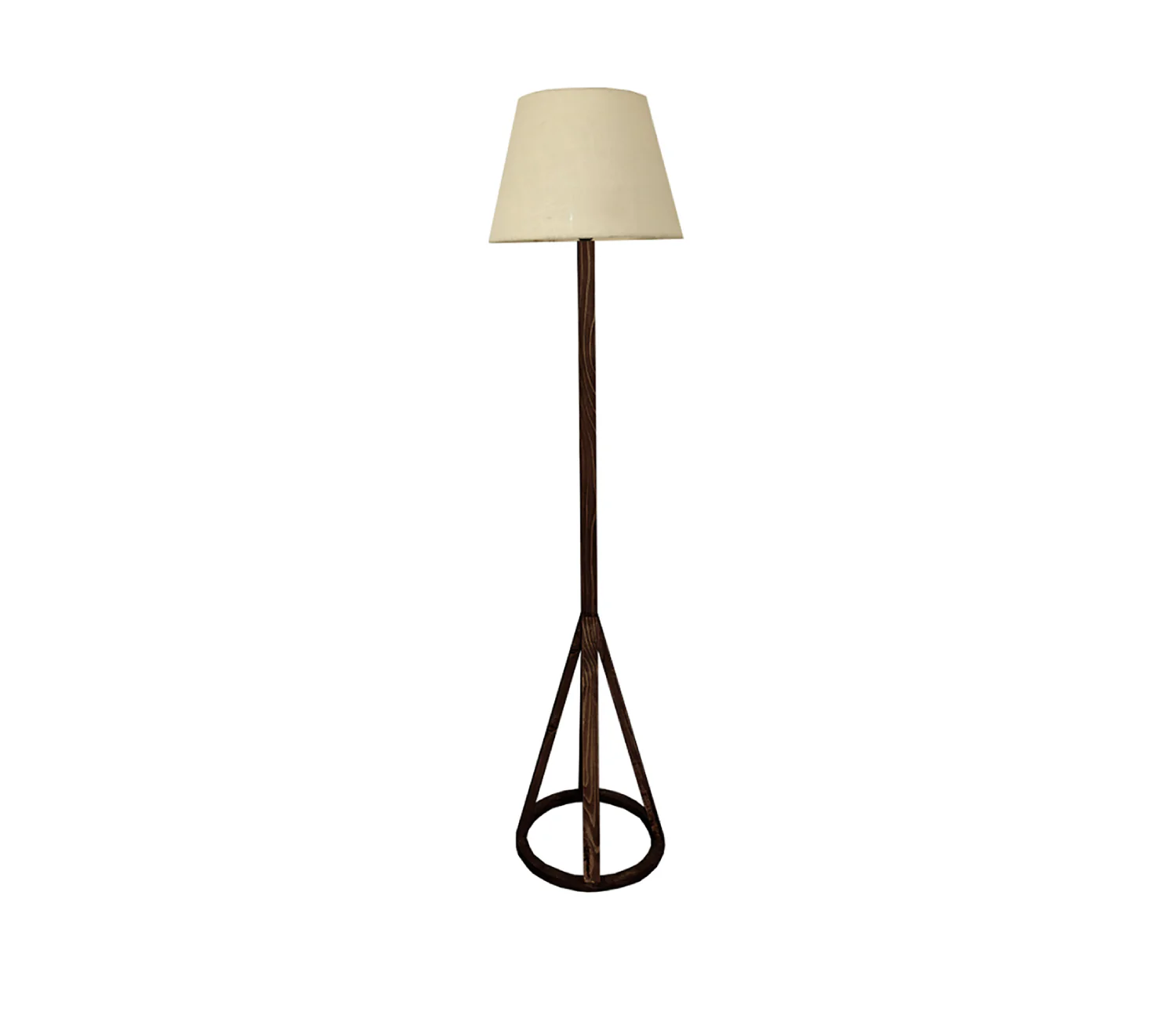 Artistic Wooden Floor Lamp with Premium Beige Fabric Lampshade - Image 8