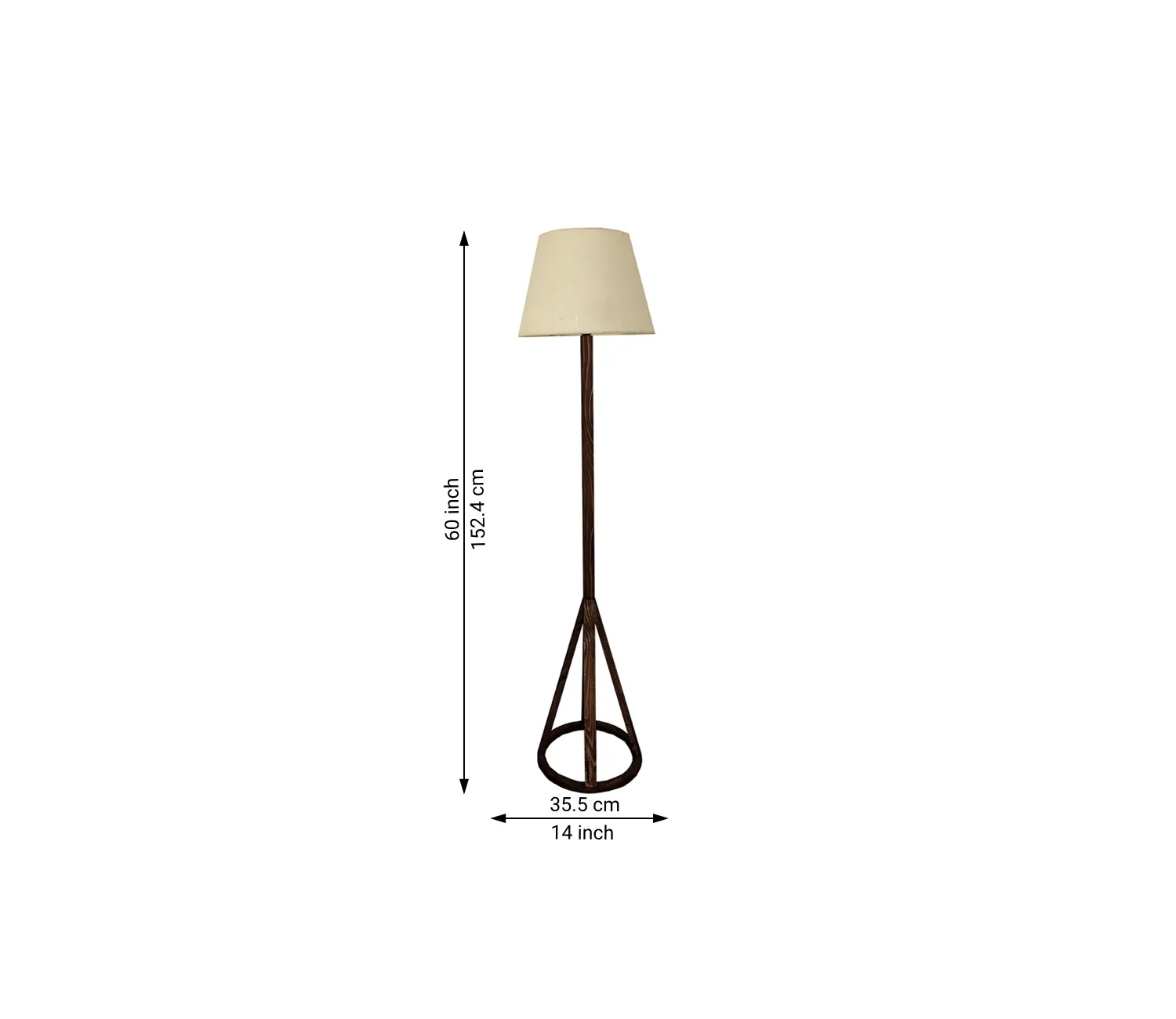 Artistic Wooden Floor Lamp with Premium Beige Fabric Lampshade - Image 9