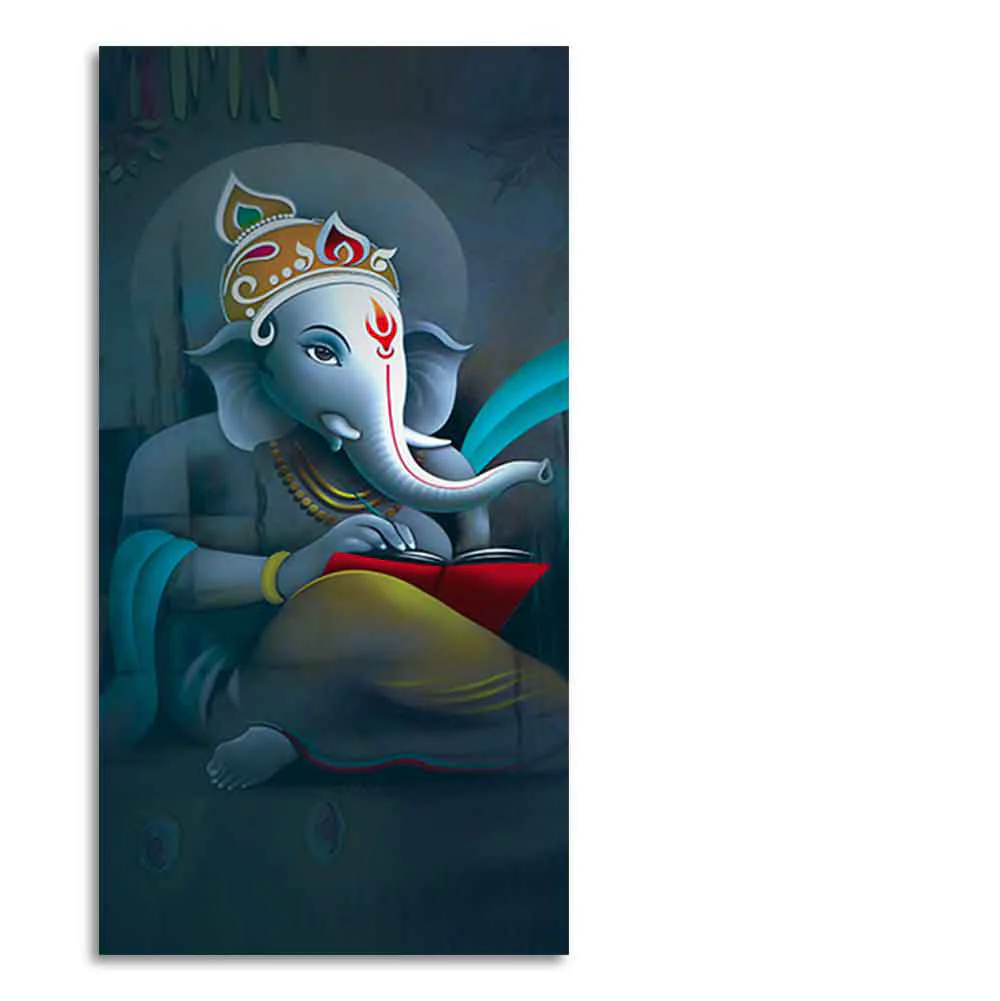 Auspicious God Ganesha Canvas Wall Painting - Image 7