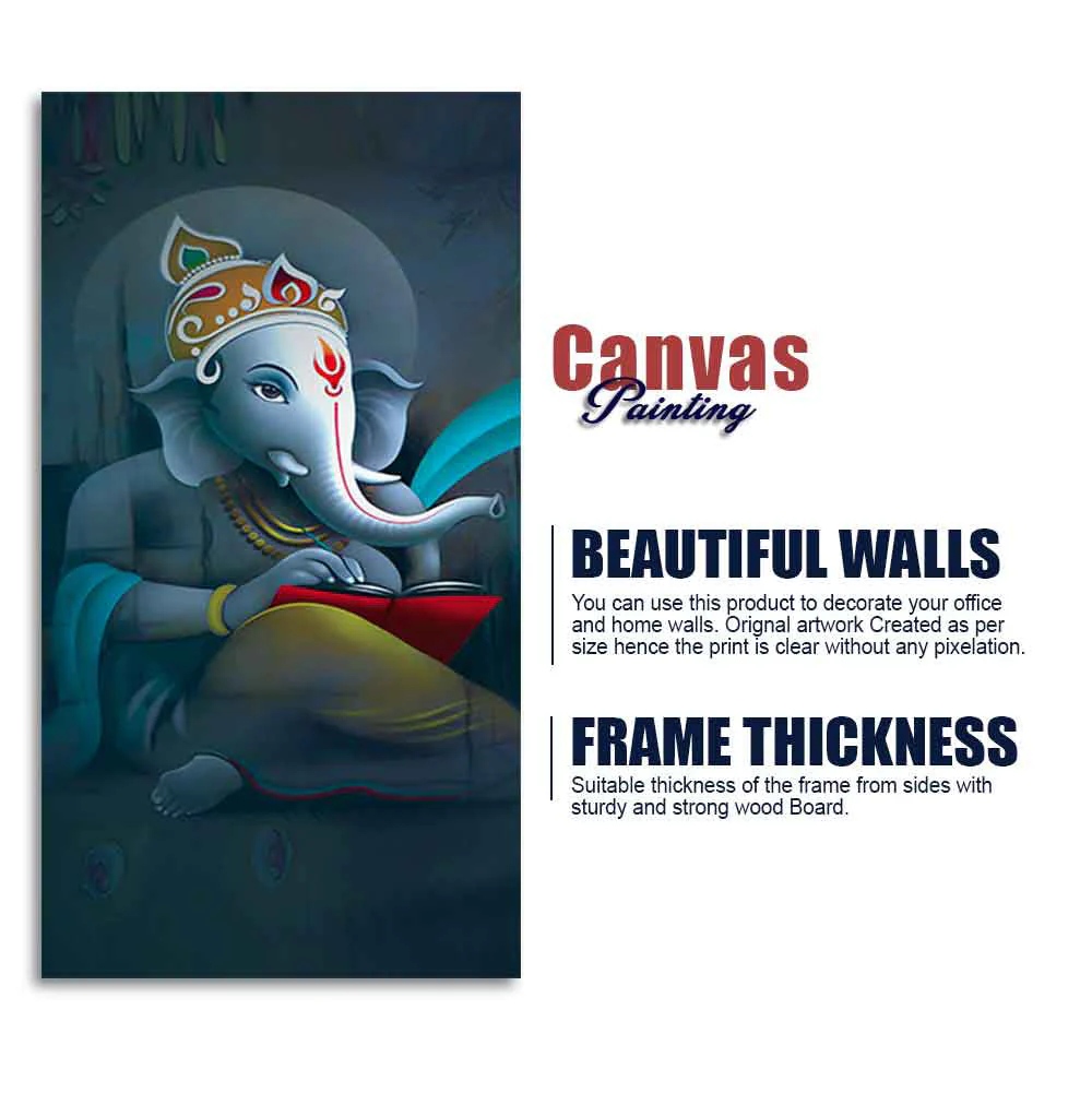 Auspicious God Ganesha Canvas Wall Painting - Image 8