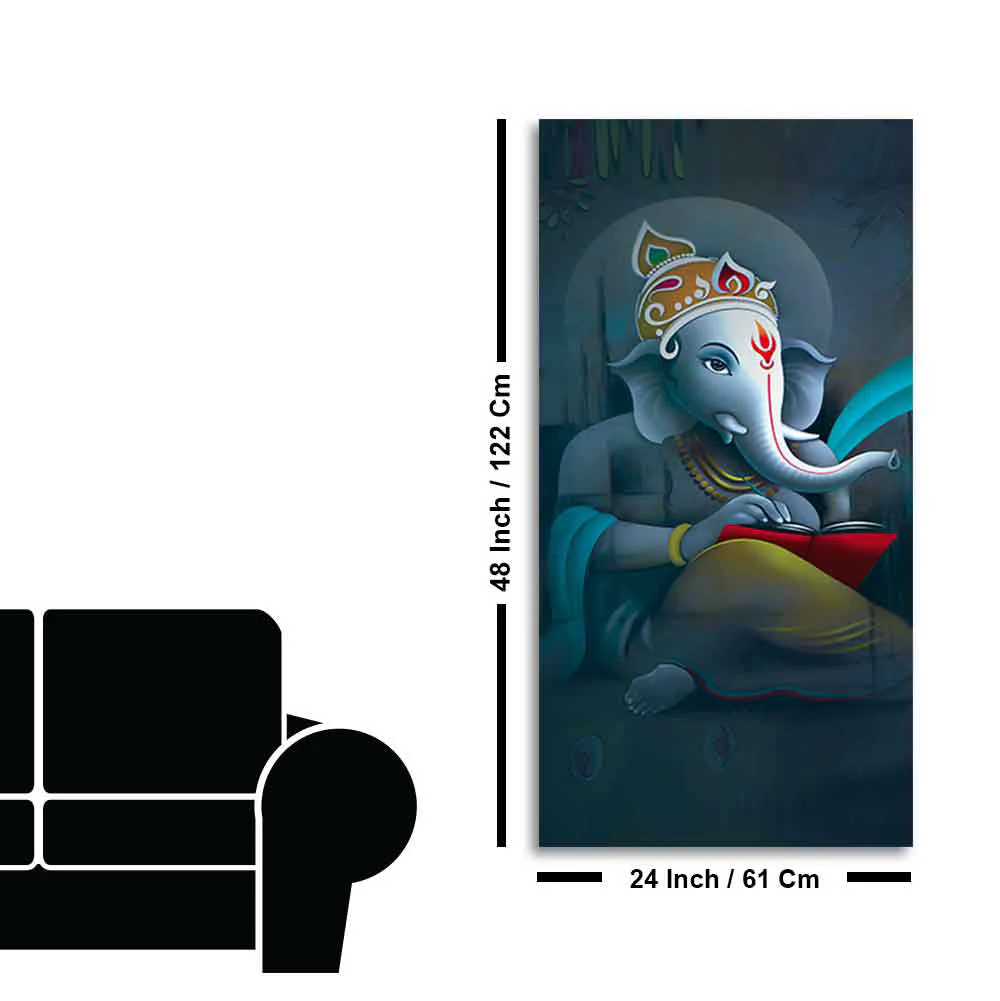 Auspicious God Ganesha Canvas Wall Painting - Image 9