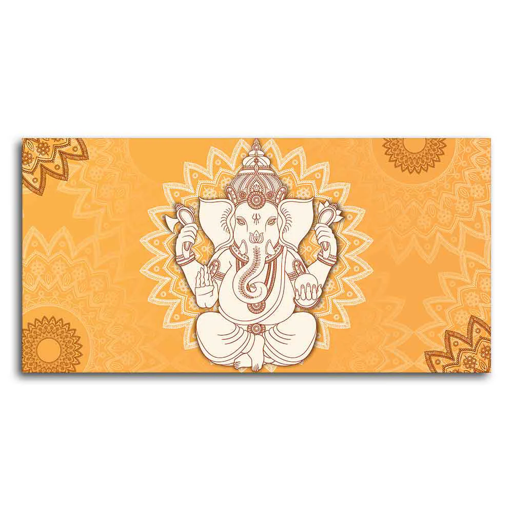 Auspicious Lord Ganesh Canvas Wall Painting - Image 4