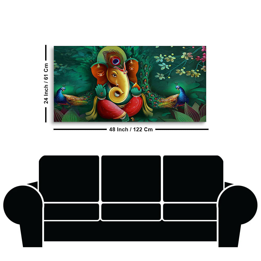 Auspicious Lord Ganesh Premium Canvas Wall Painting - Image 7