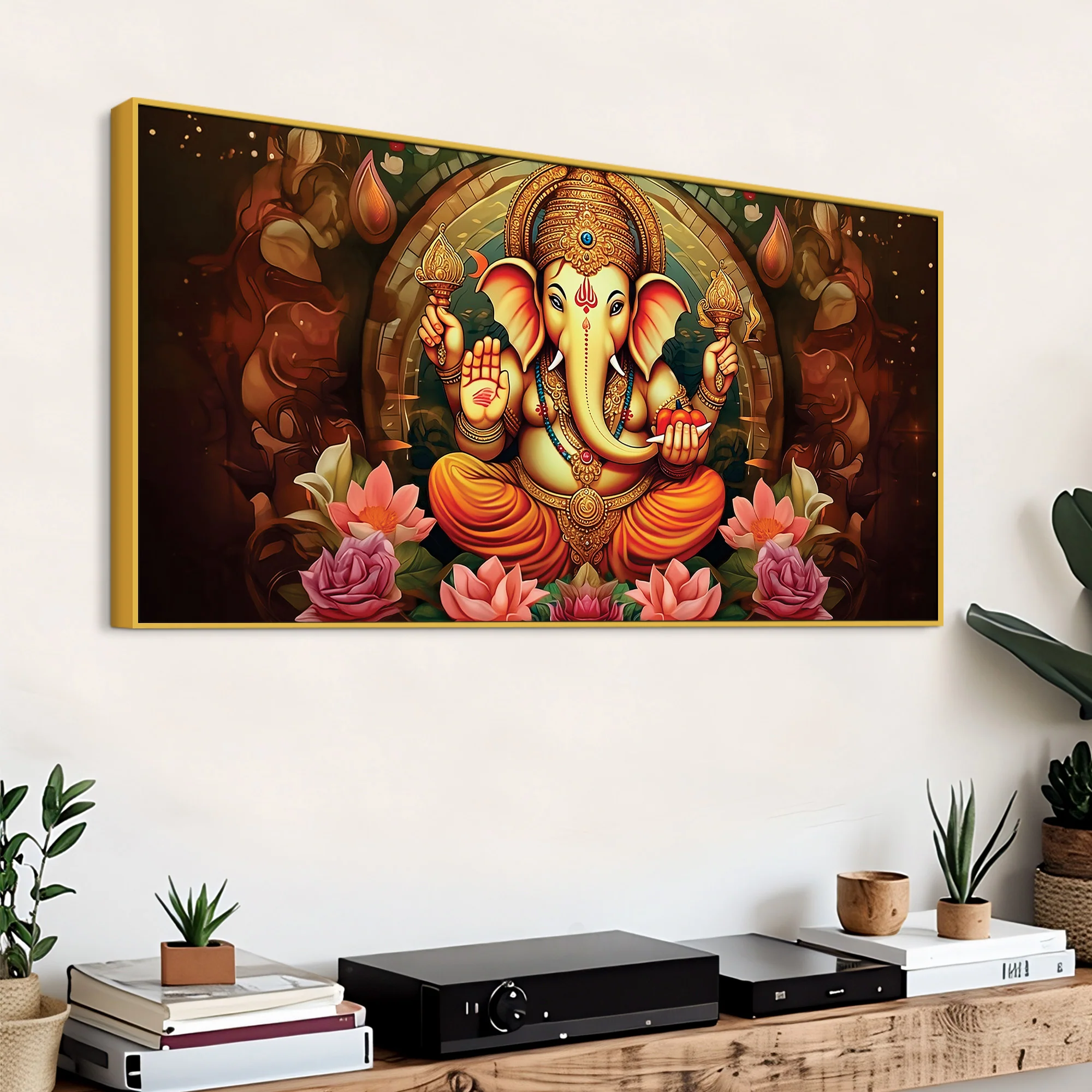 Auspicious Lord Ganesha Canvas Wall Painting for Prosperity and Wisdom – Modern Spiritual Wall Decor - Image 5
