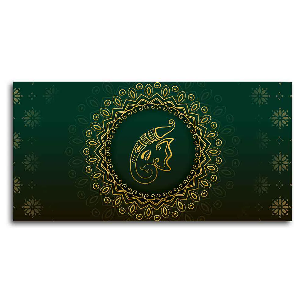 Auspicious Lord Ganesha Head Canvas Wall Painting - Image 4