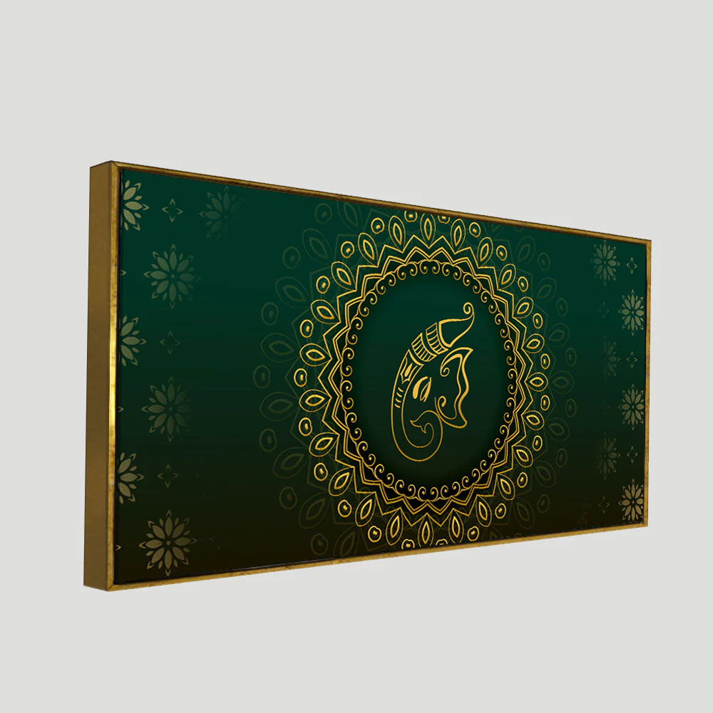 Auspicious Lord Ganesha Head Canvas Wall Painting - Image 5