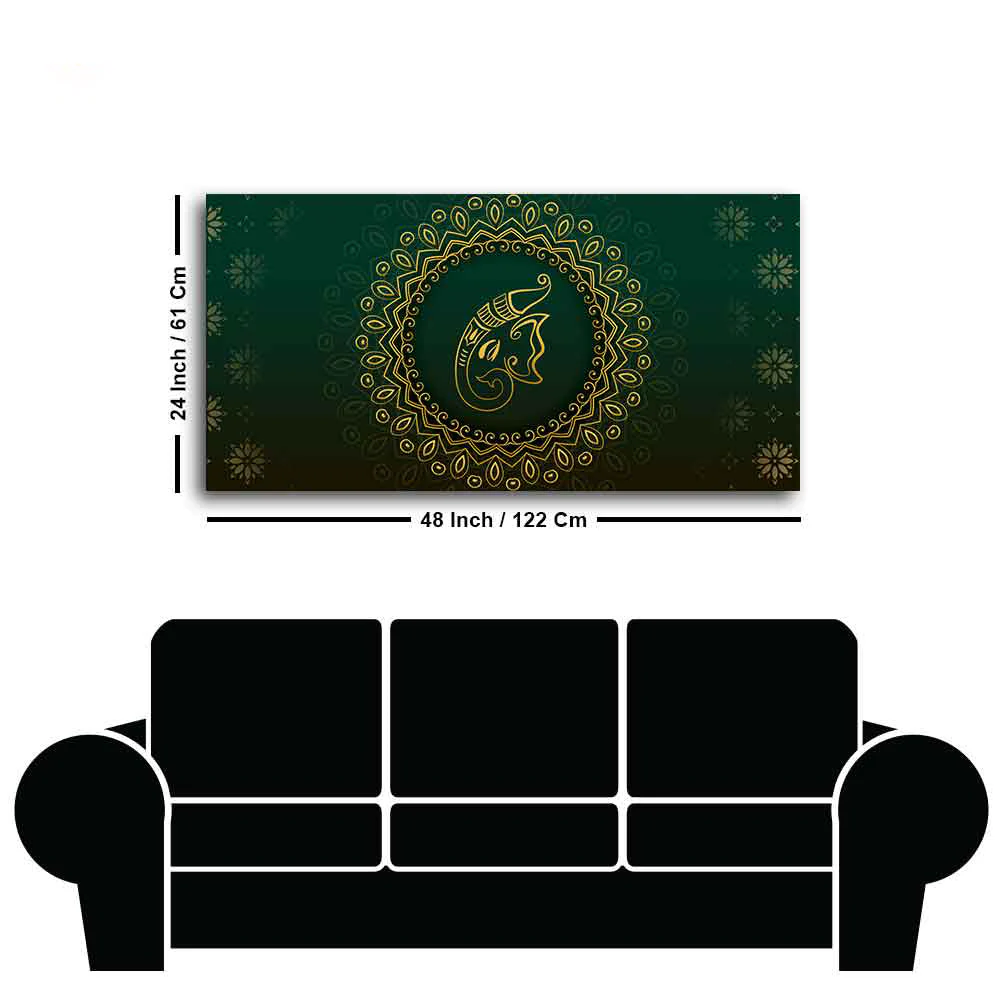 Auspicious Lord Ganesha Head Canvas Wall Painting - Image 7